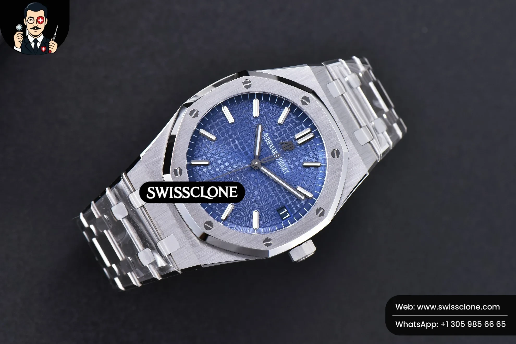 Audemars Piguet Royal Oak 15500 OMF 41mm Blue Textured Dial 9015 1:1 Super Clone - Bezel & Case Profile