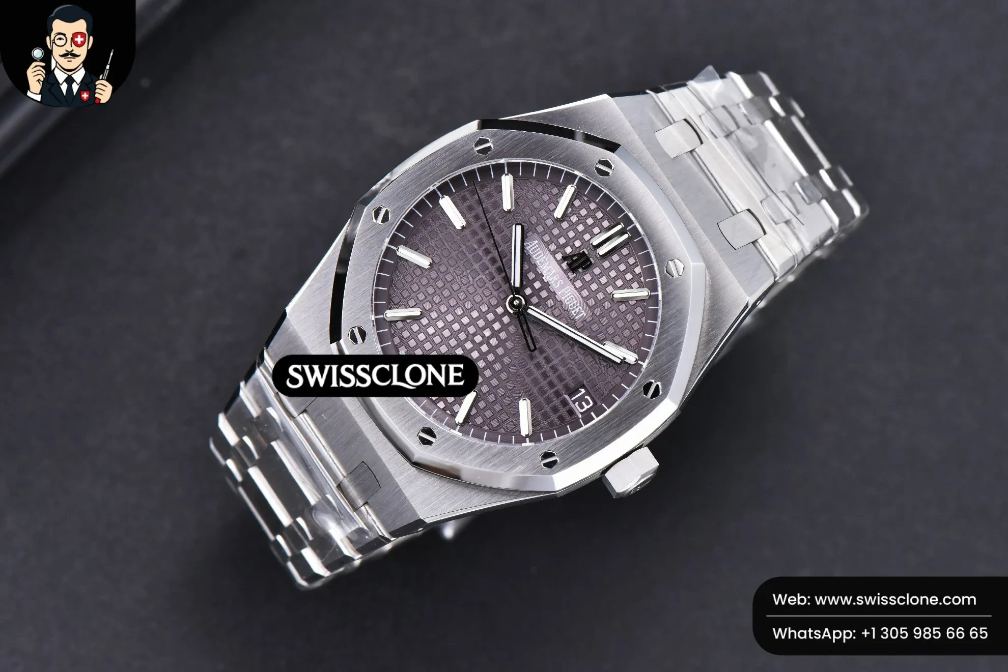 Audemars Piguet Royal Oak 15500 OMF 41mm Gray Textured Dial 9015 1:1 Super Clone - Bezel & Case Profile