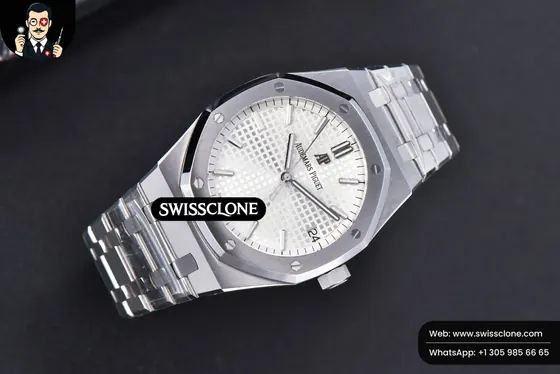 Audemars Piguet Royal Oak 15500 OMF 41mm White Textured Dial 9015 1:1 Super Clone - Bezel & Case Profile