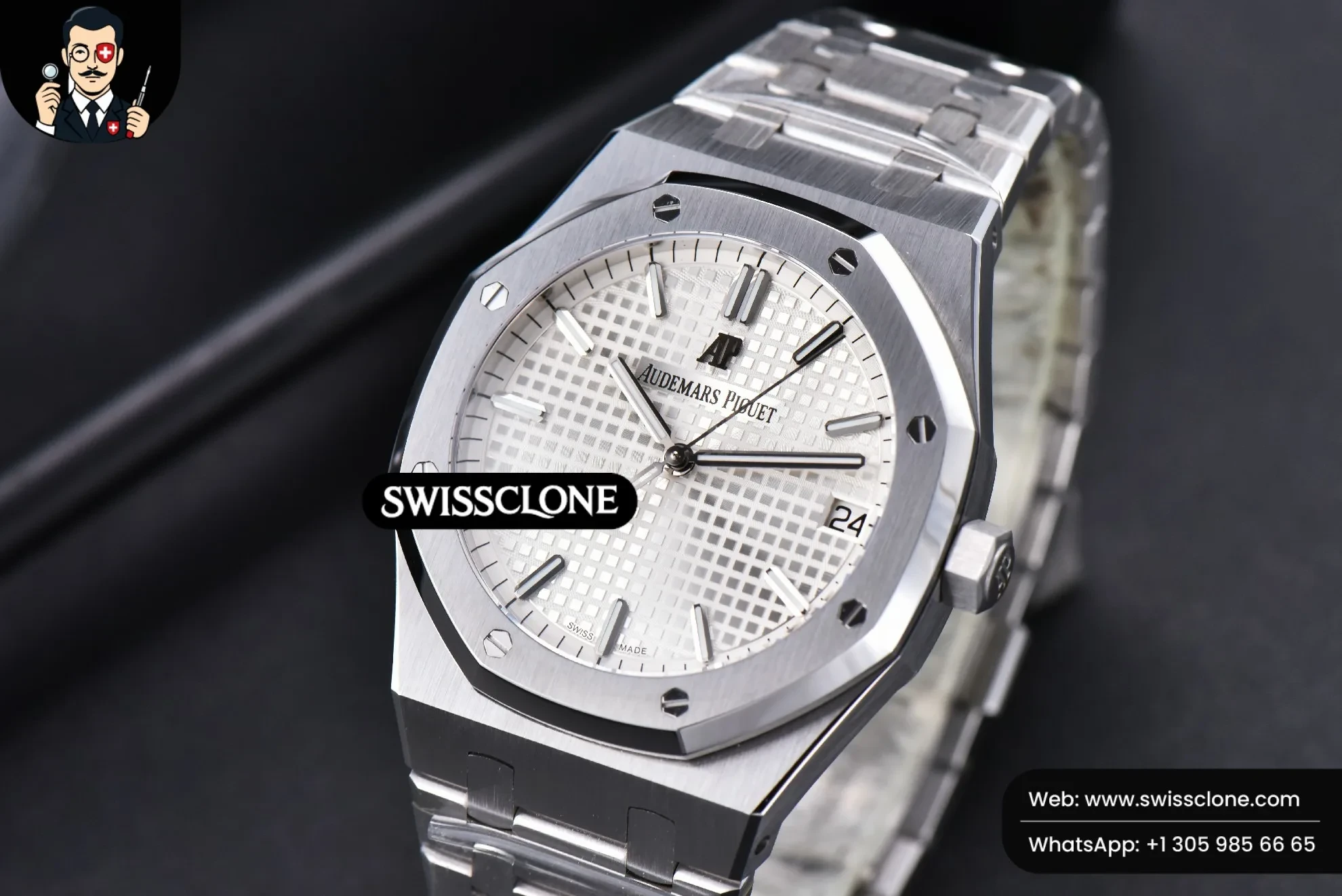 Audemars Piguet Royal Oak 15500 OMF 41mm White Textured Dial 9015 1:1 Super Clone - Clasp & Bracelet Finishing