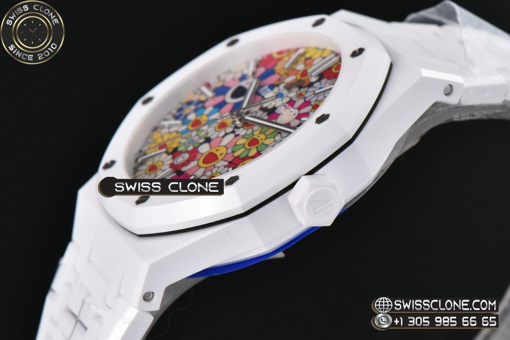 Audemars Piguet Royal Oak 15500 White Ceramic 41mm Takashi Murakami flower Dial 1:1 Super Clone - Lateral Case Thickness Profile
