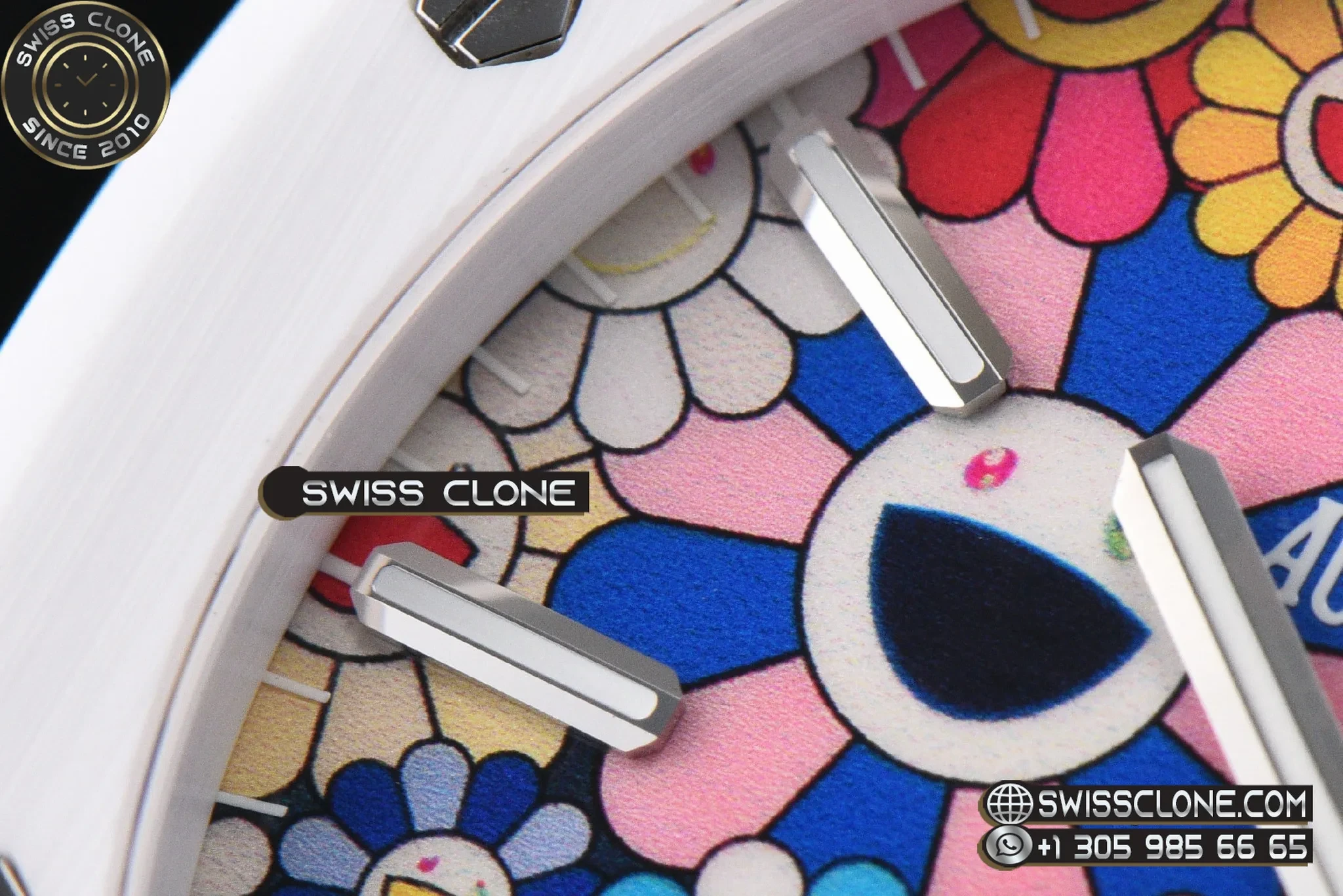 Audemars Piguet Royal Oak 15500 White Ceramic 41mm Takashi Murakami flower Dial 1:1 Super Clone - Bezel & Case Profile