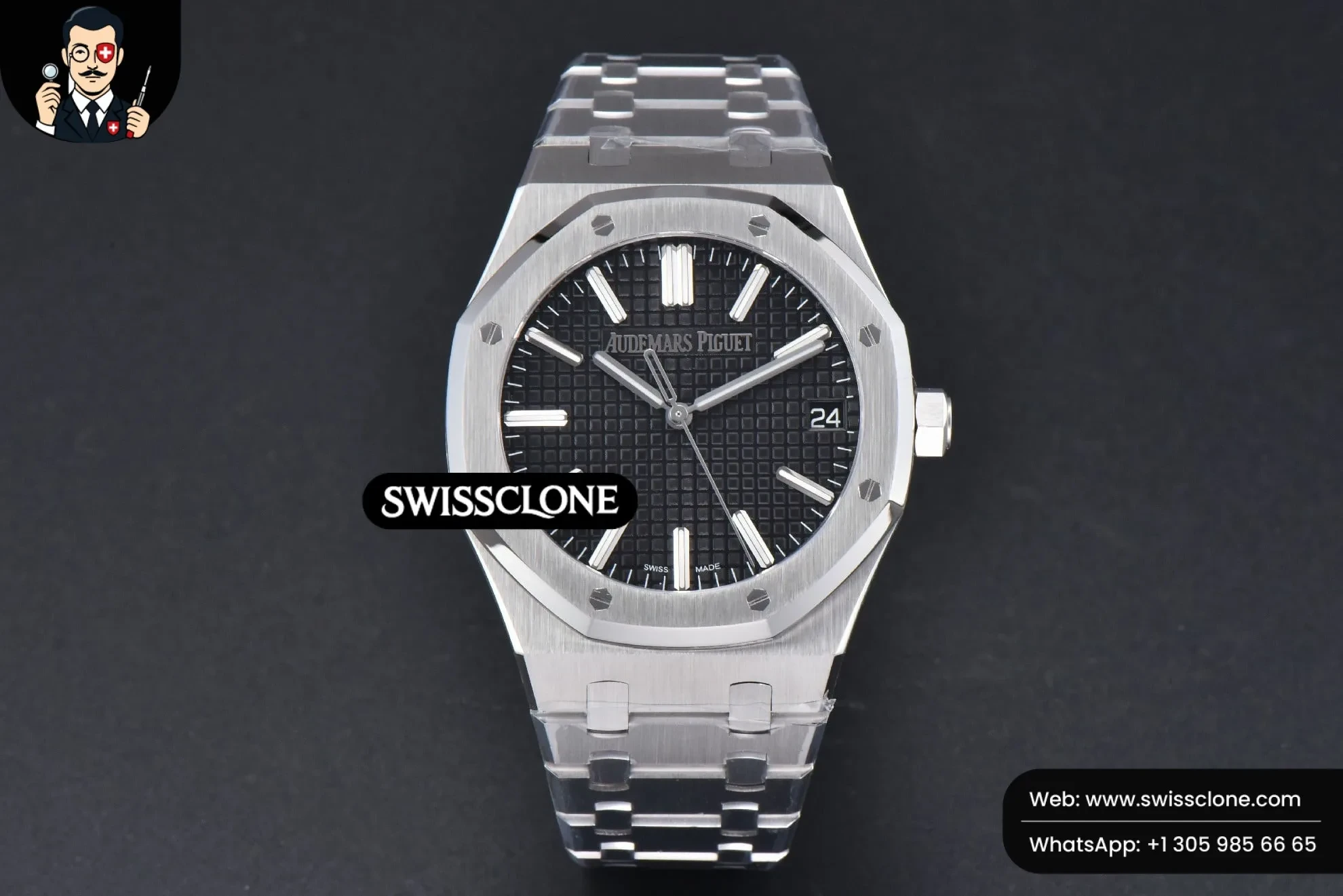 Audemars Piguet Royal Oak 15510 41mm ’50th Anniversary’ Black Dial 1:1 Super Clone Det - Dial Macro Close-Up