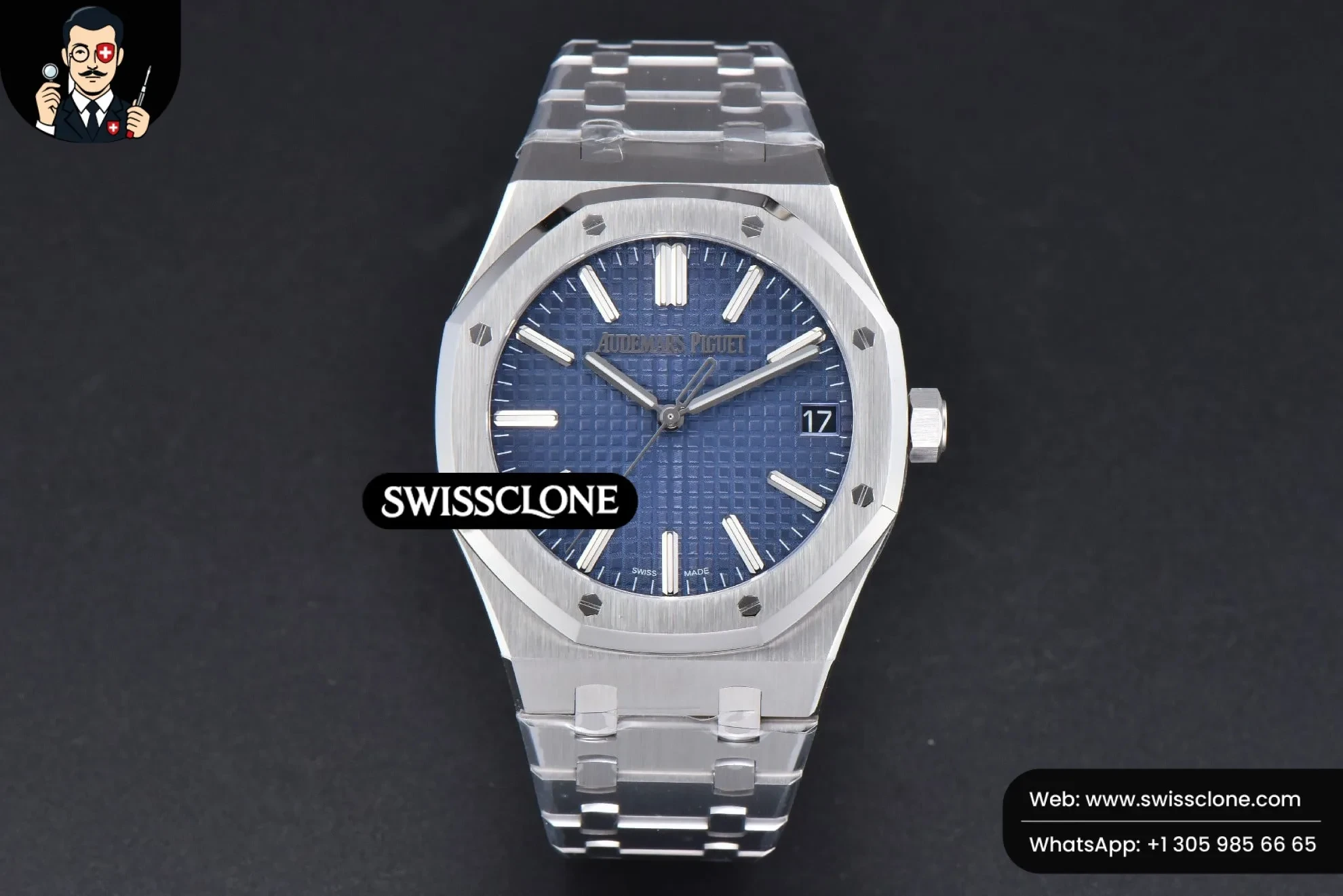 Audemars Piguet Royal Oak 15510 41mm ’50th Anniversary’ Blue Dial 1:1 Super Clone Det - Dial Macro Close-Up
