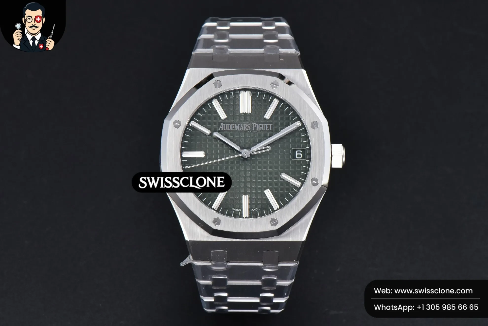 Audemars Piguet Royal Oak 15510 41mm ’50th Anniversary’ Green Dial 1:1 Super Clone Det - Dial Macro Close-Up