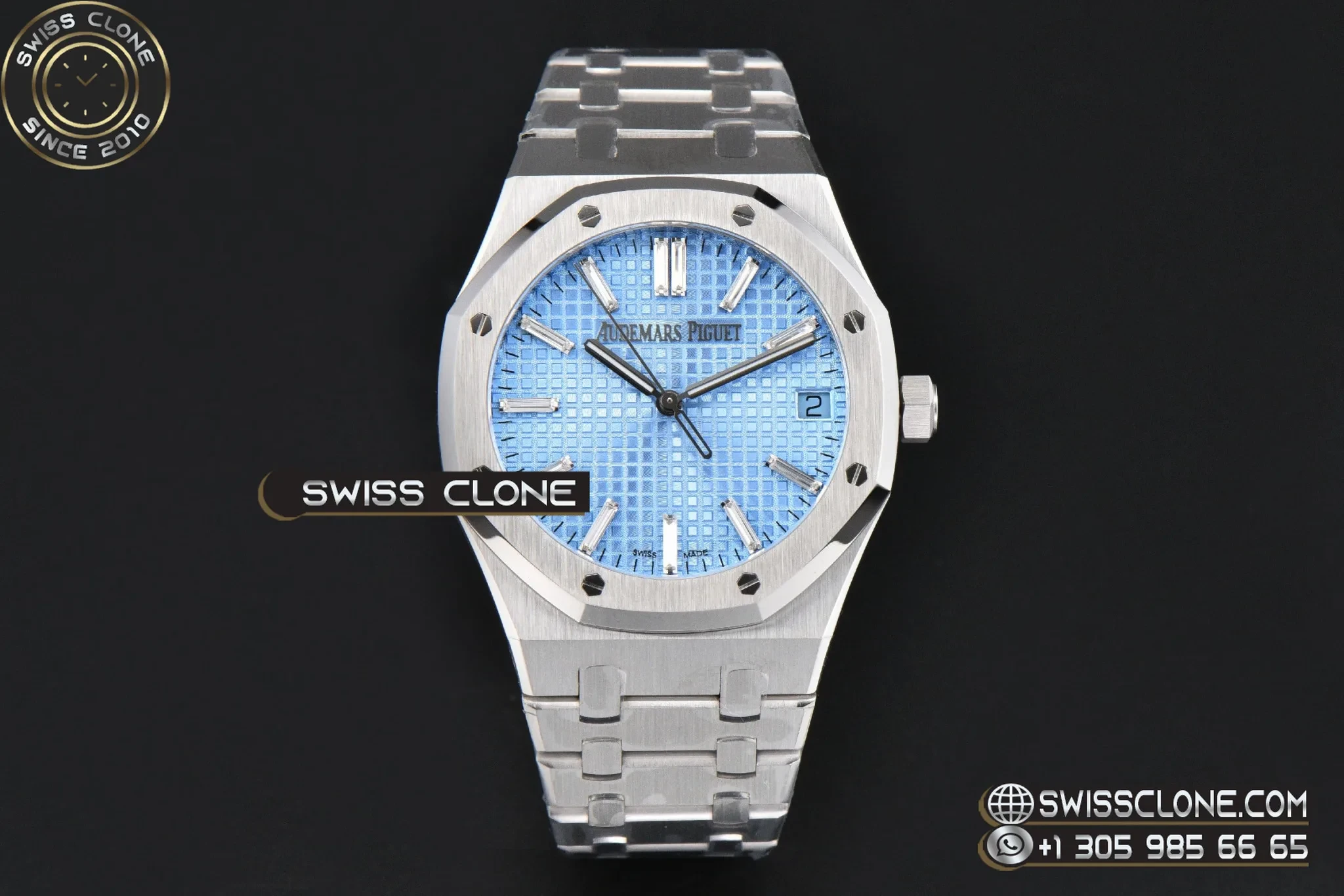 Audemars Piguet Royal Oak 15510 41mm ’50th Anniversary’ Ice Blue Dial Diamond Marker 1:1 Super Clone Det - Dial Macro Close-Up
