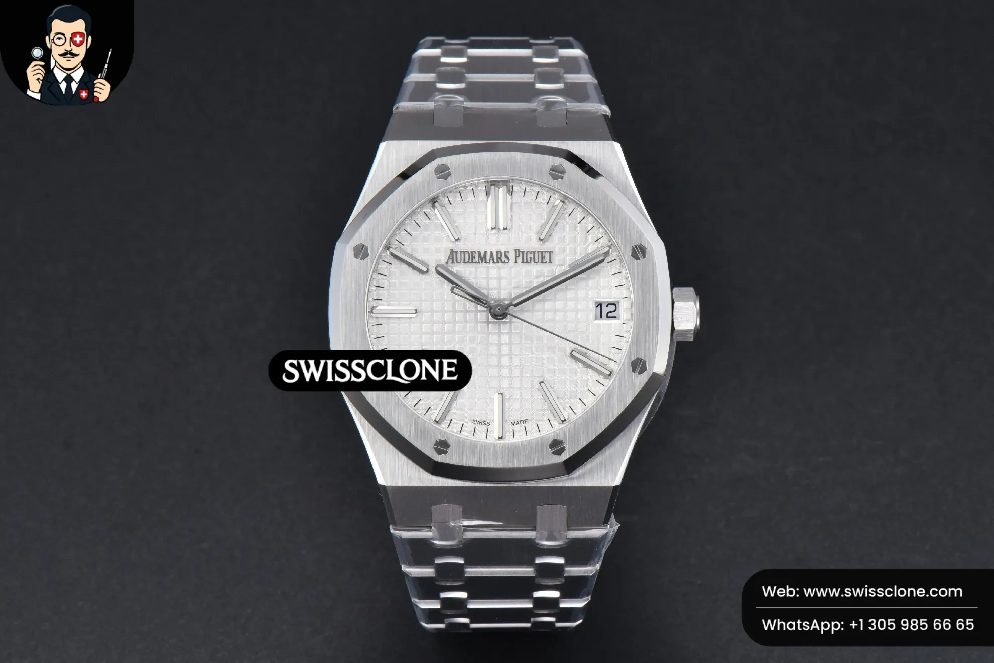 Audemars Piguet Royal Oak 15510 41mm ’50th Anniversary’ White Dial 1:1 Super Clone Det - Dial Macro Close-Up