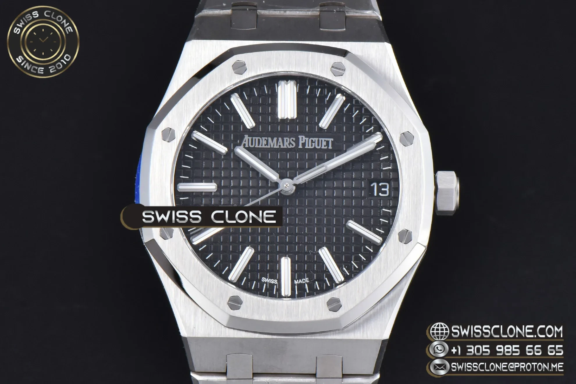 Audemars Piguet Royal Oak 15510 50th Anniversary Black Dial 41mm (SW-22402) 1:1 Super Clone - Dial Macro & Hands Close-Up