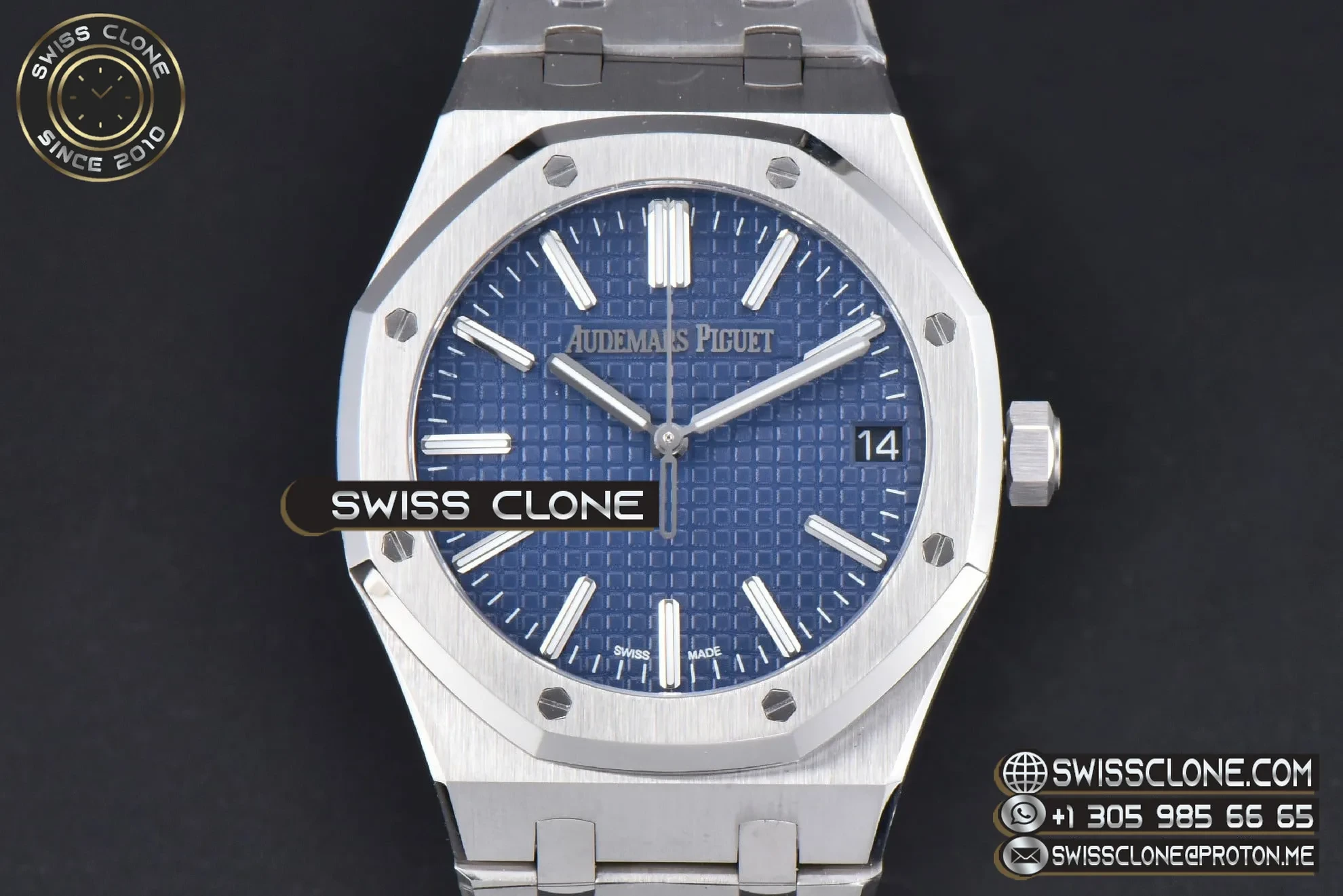 Audemars Piguet Royal Oak 15510 50th Anniversary Blue Dial 41mm (SW-22458) 1:1 Super Clone - Dial Macro & Hands Close-Up