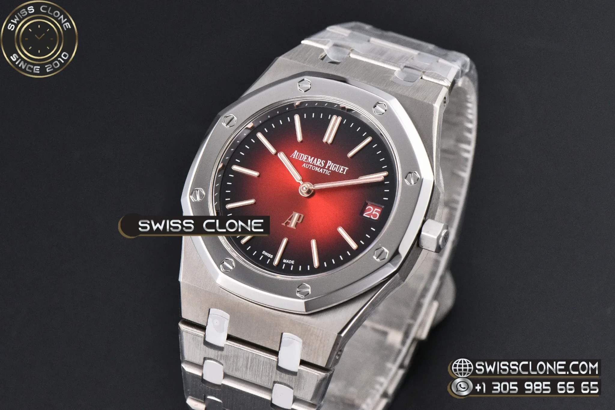 Audemars Piguet Royal Oak 16202 Titanium Gradient Red Dial 39mm 1:1 Super Clone - Bezel & Case Profile