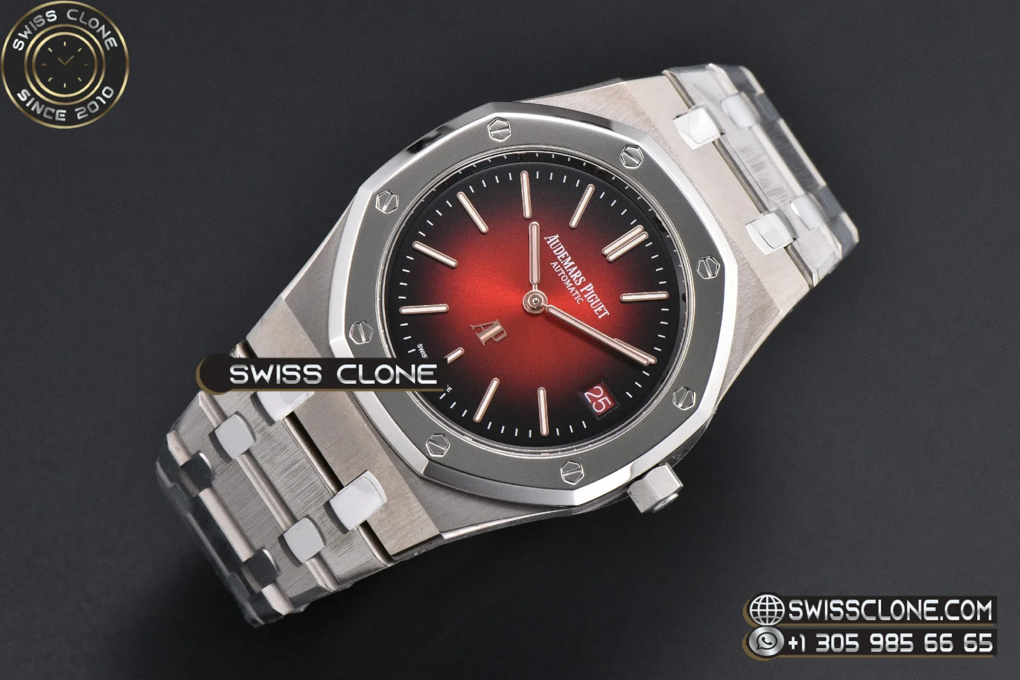 Audemars Piguet Royal Oak 16202 Titanium Gradient Red Dial 39mm 1:1 Super Clone - Dial Macro Close-Up