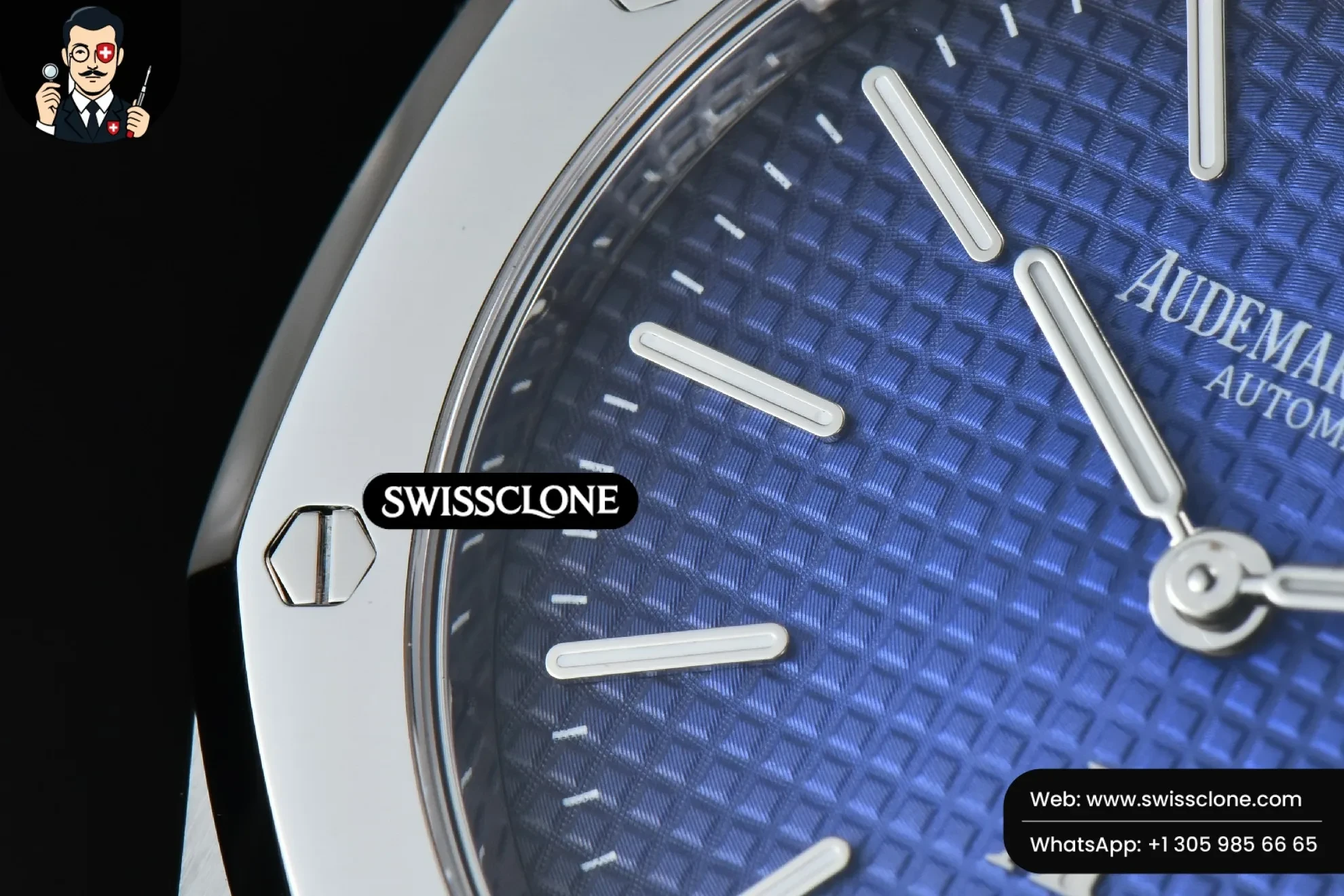 Audemars Piguet Royal Oak 39mm 15202 Gradient Blue Dial (SW-29426) 1:1 Super Clone - Crown Guard & Case Thickness Profile