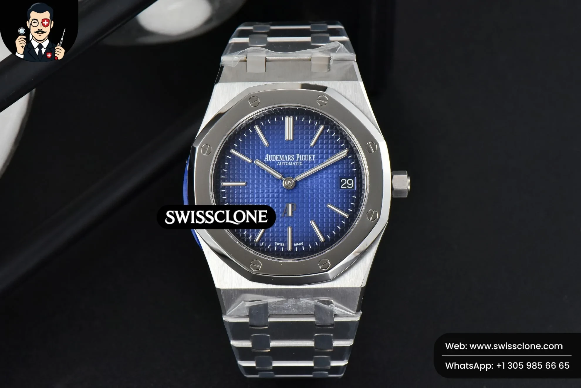 Audemars Piguet Royal Oak 39mm 15202 Gradient Blue Dial (SW-29426) 1:1 Super Clone - Dial Macro & Hands Close-Up