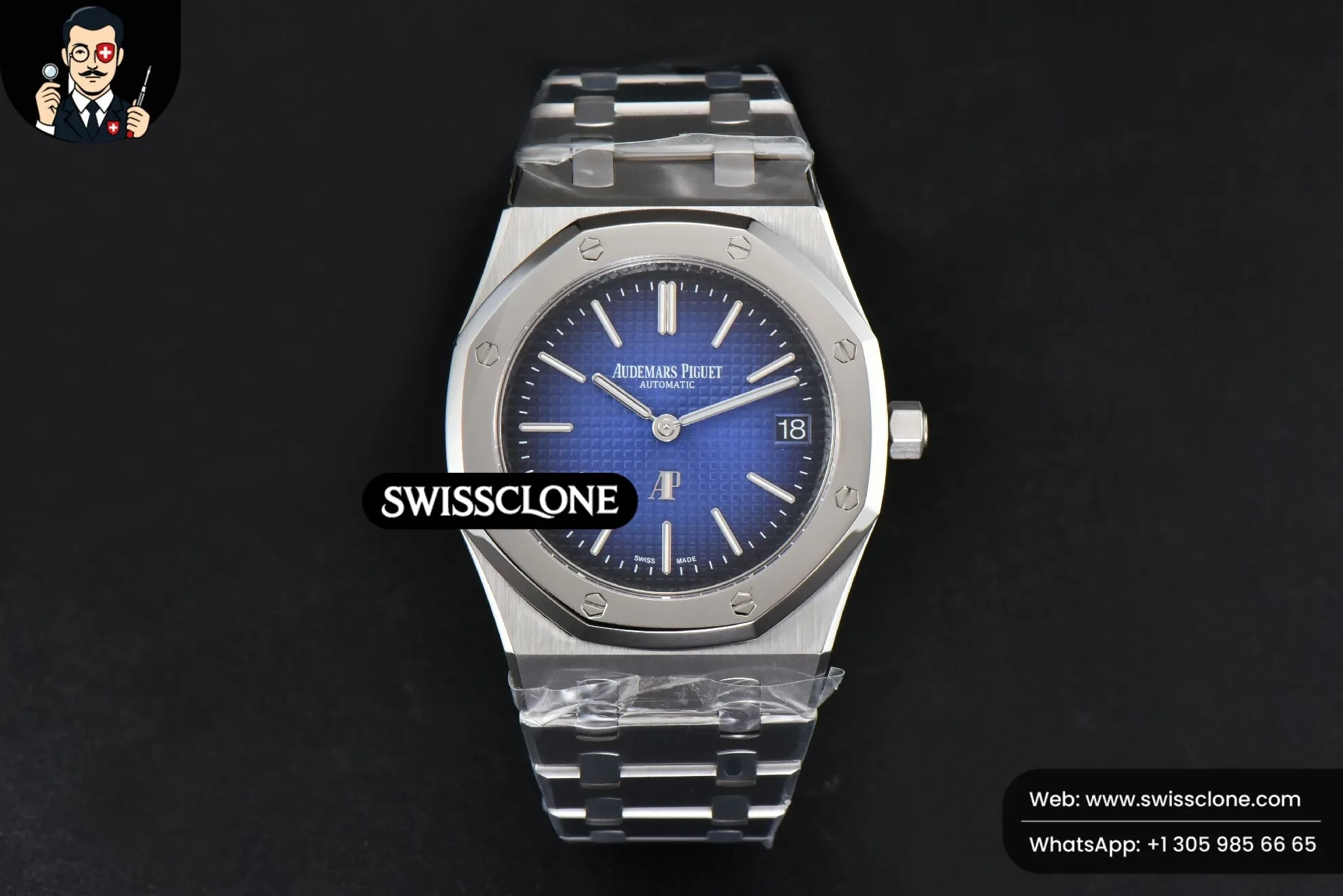 Audemars Piguet Royal Oak 39mm 15202 Gradient Blue Dial 1:1 Super Clone - Dial Macro Close-Up