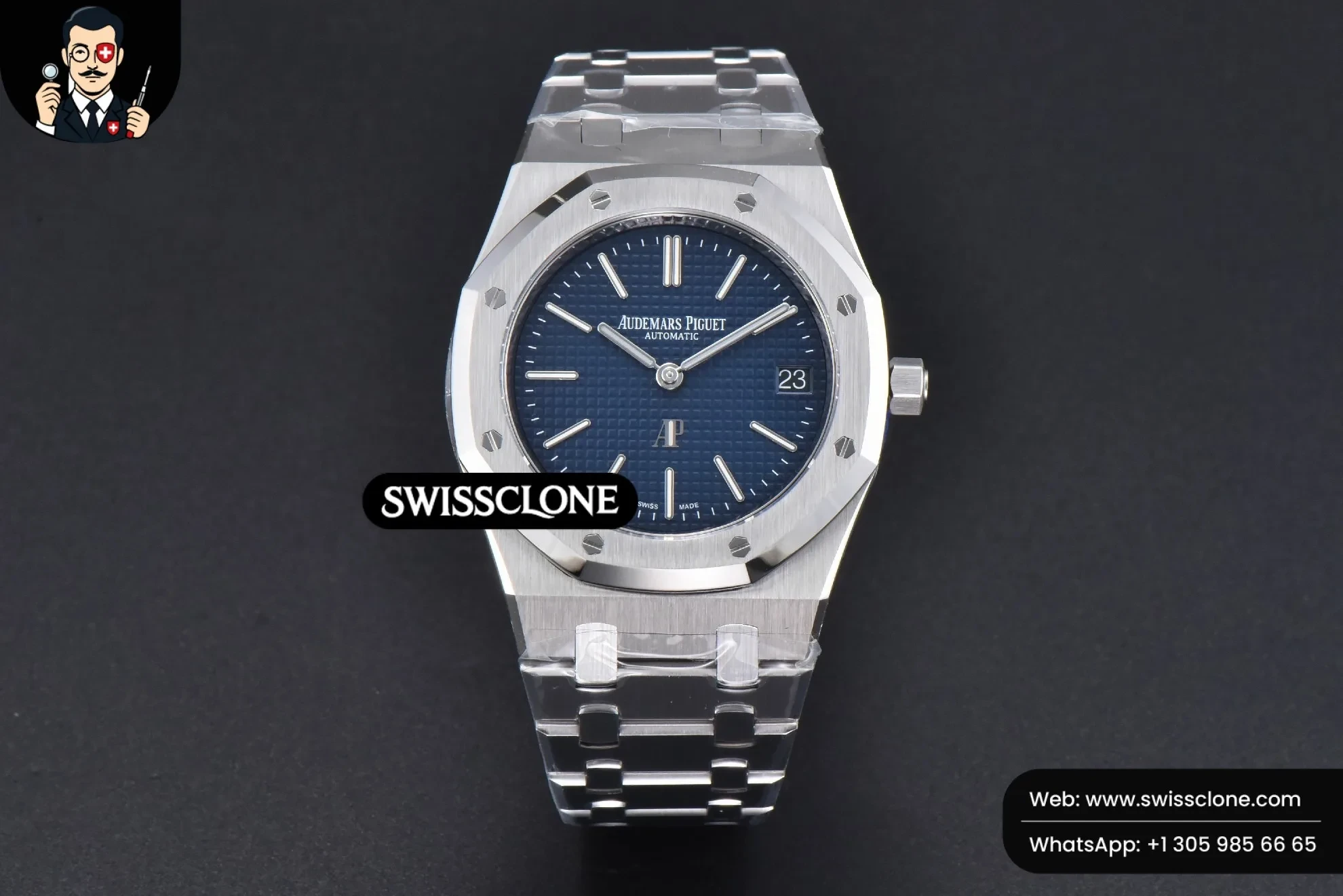 Audemars Piguet Royal Oak 39mm 16202 “50th Anniversary” Blue Textured Dial 1:1 Super Clone Det - Dial Macro Close-Up
