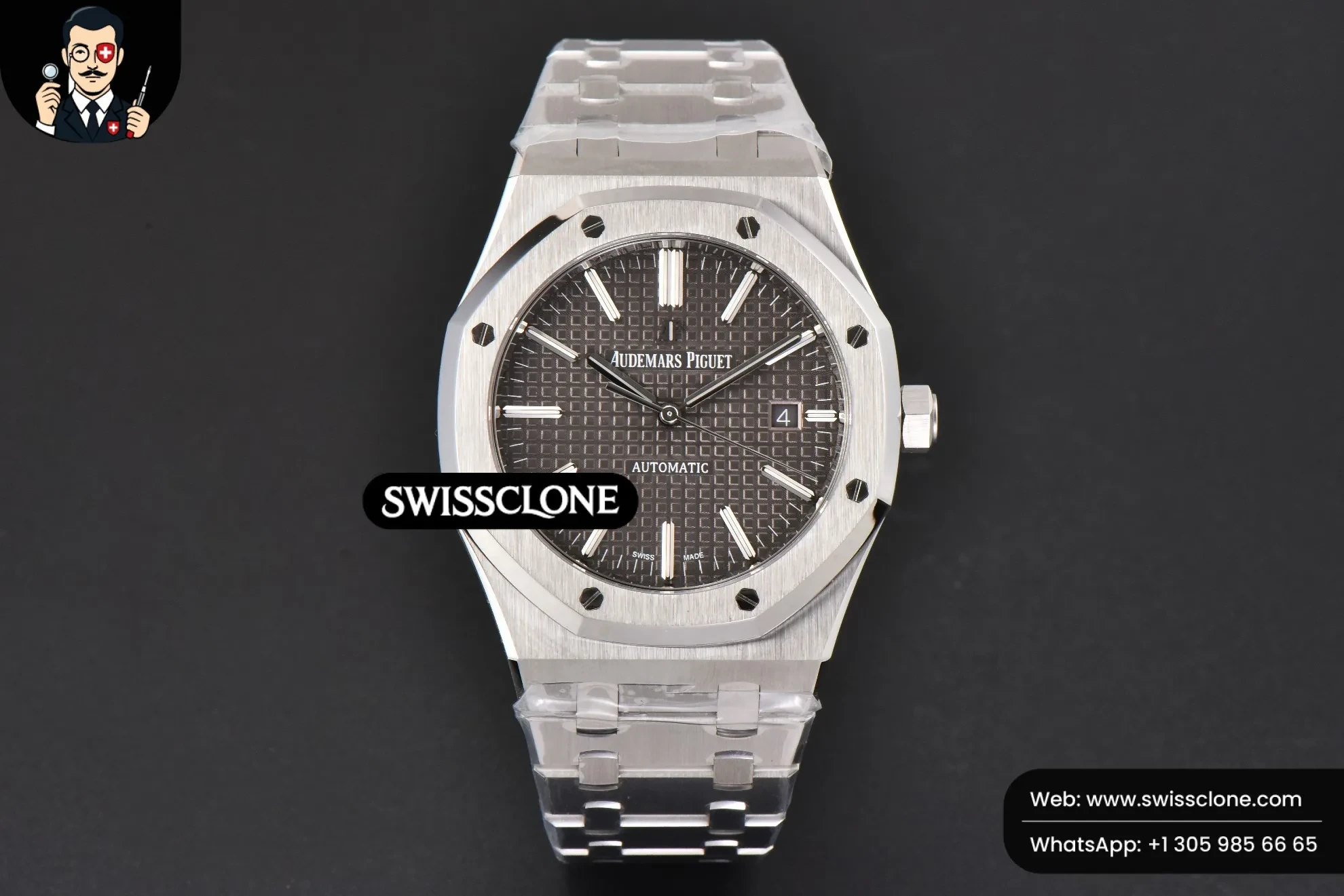 Audemars Piguet Royal Oak 41mm 15400 Gray Textured Dial 1:1 Super Clone - Dial Macro Close-Up