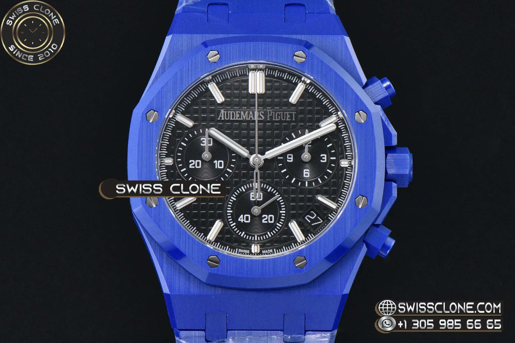 Audemars Piguet Royal Oak Chronograph 26240 41mm Blue Ceramic Black Checkered Dial Black Subdial Ceramic SH4401 Free Sprung 1:1 Super Clone - Clasp & Bracelet Finishing