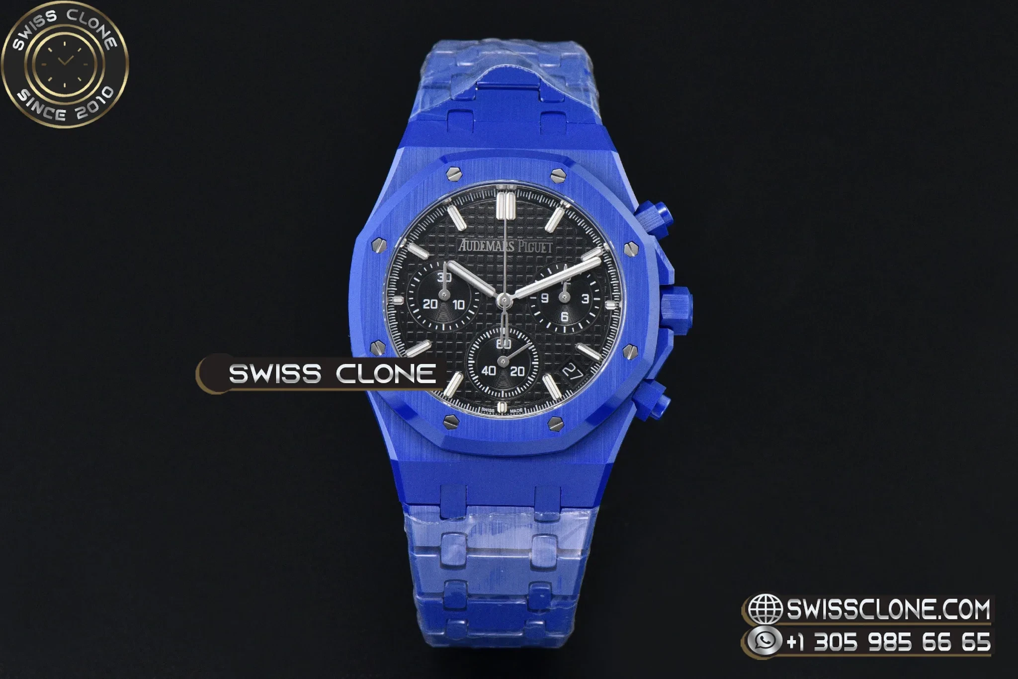 Audemars Piguet Royal Oak Chronograph 26240 41mm Blue Ceramic Black Checkered Dial Black Subdial Ceramic SH4401 Free Sprung