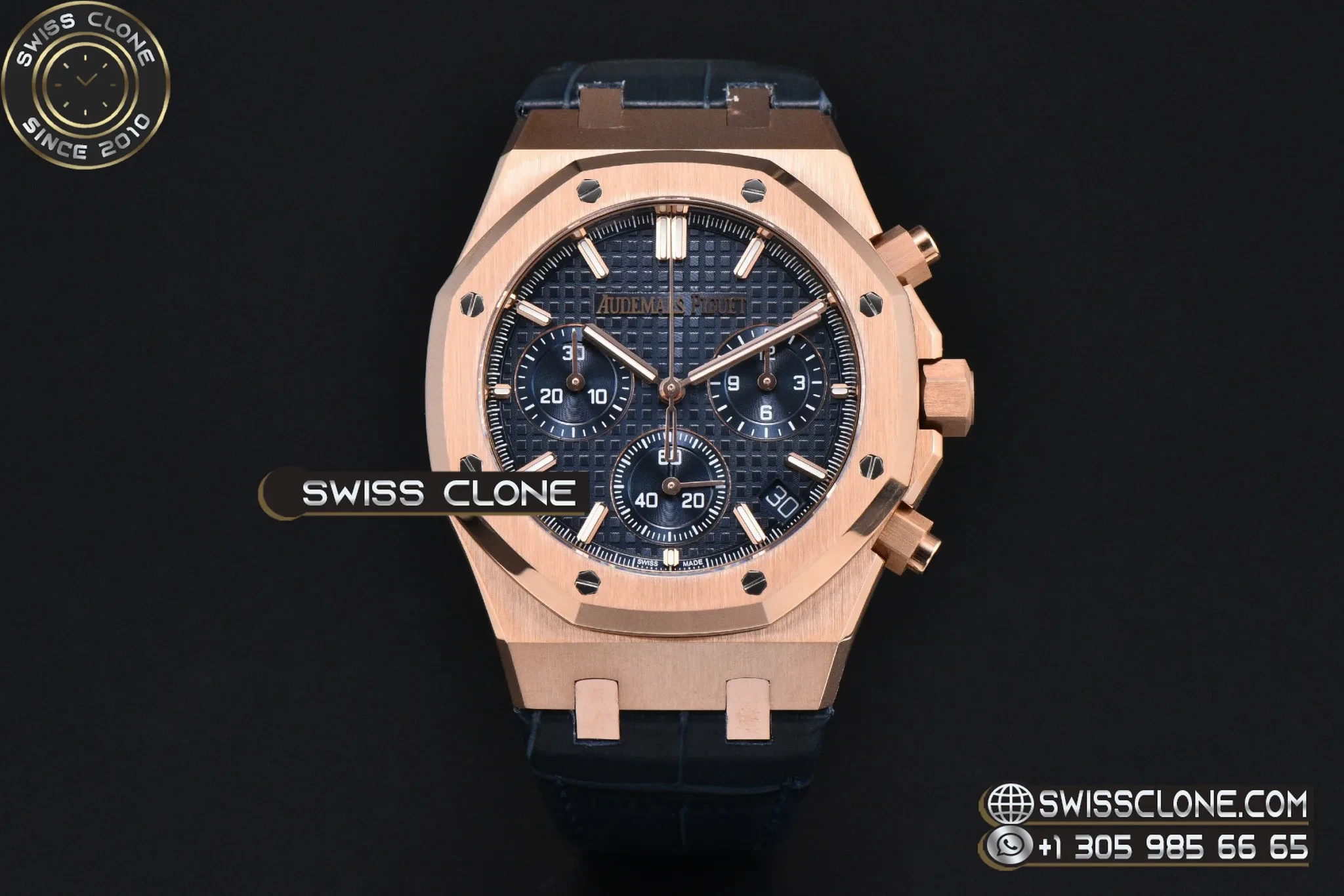 Audemars Piguet Royal Oak Chronograph 26240 41mm Blue Checkered Dial Blue Subdial Blue Leather SH4401