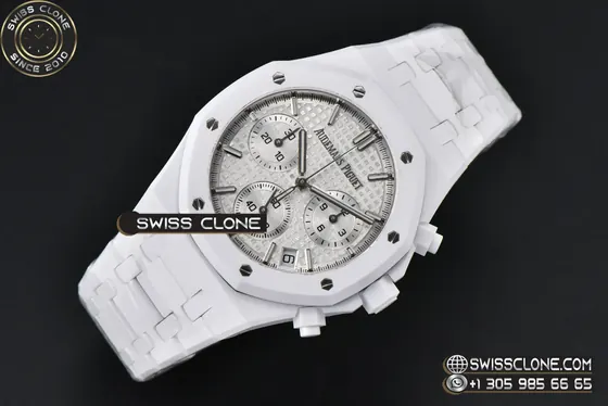 Audemars Piguet Royal Oak Chronograph 26240 41mm Ceramic Sliver Checkered Dial Sliver Subdial Ceramic SH4401 1:1 Super Clone - Bezel & Case Profile