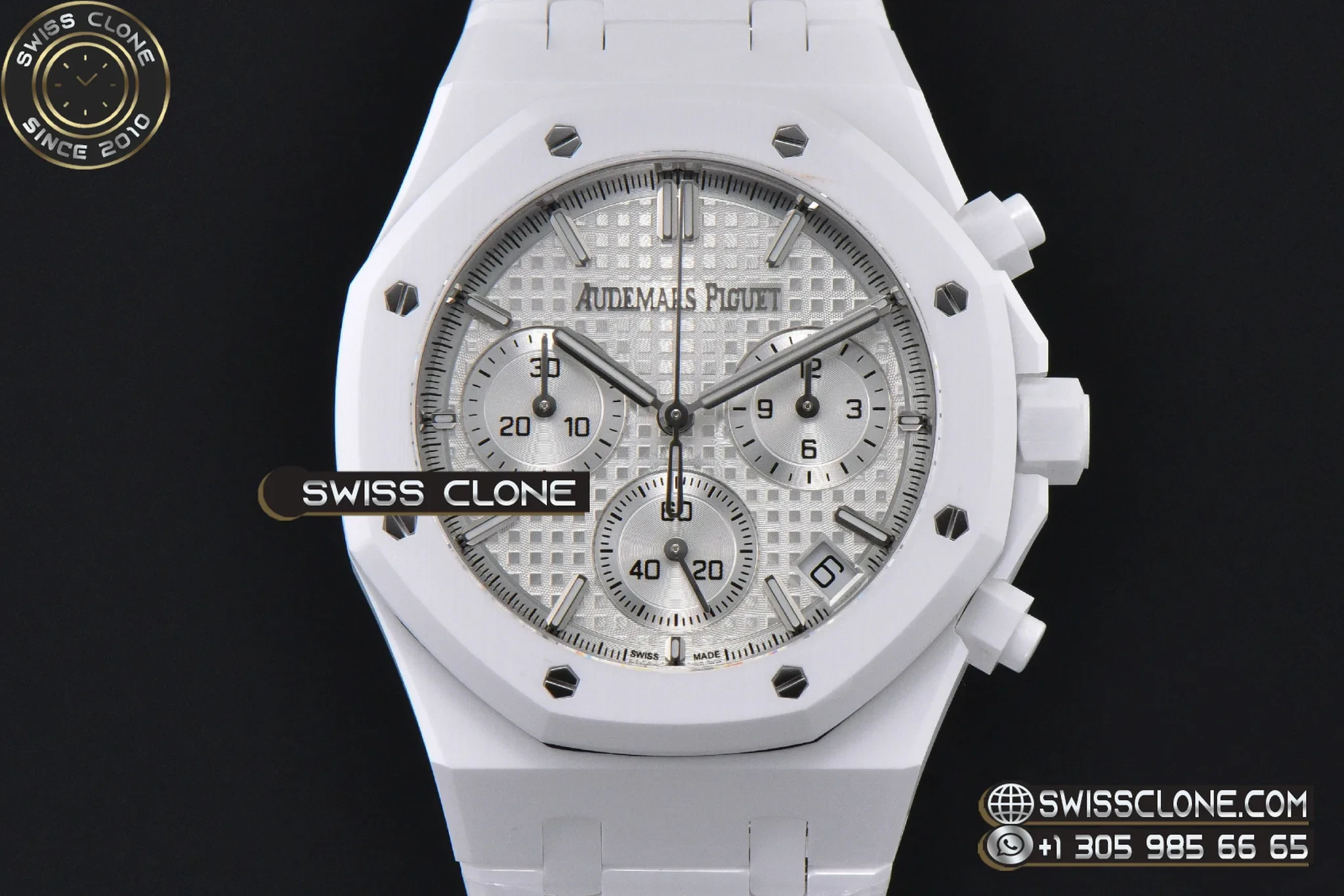 Audemars Piguet Royal Oak Chronograph 26240 41mm Ceramic Sliver Checkered Dial Sliver Subdial Ceramic SH4401
