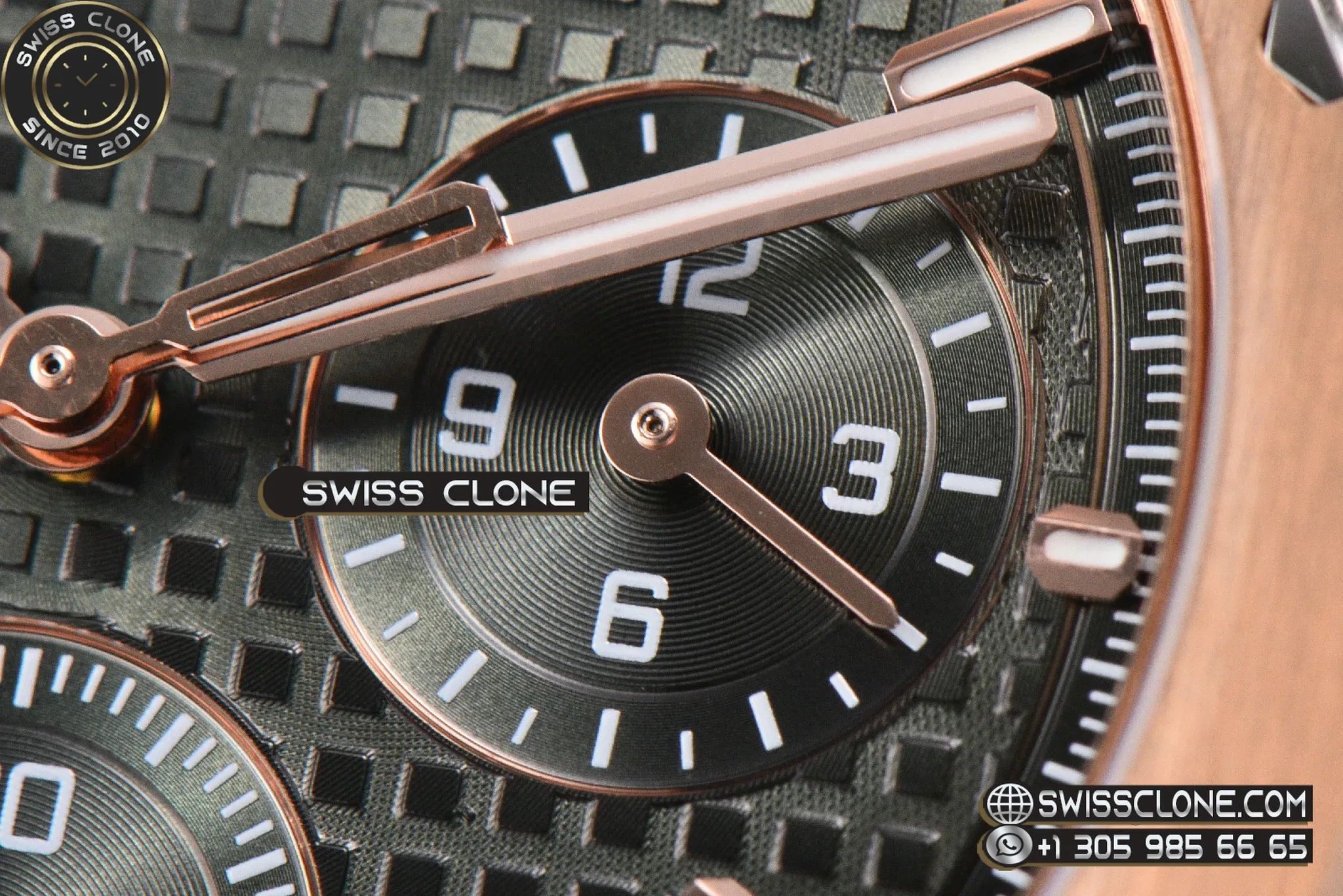 Audemars Piguet Royal Oak Chronograph 26240 41mm Green Checkered Dial Green Subdial Black Rubber SH4401 1:1 Super Clone - Lateral Case Thickness Profile