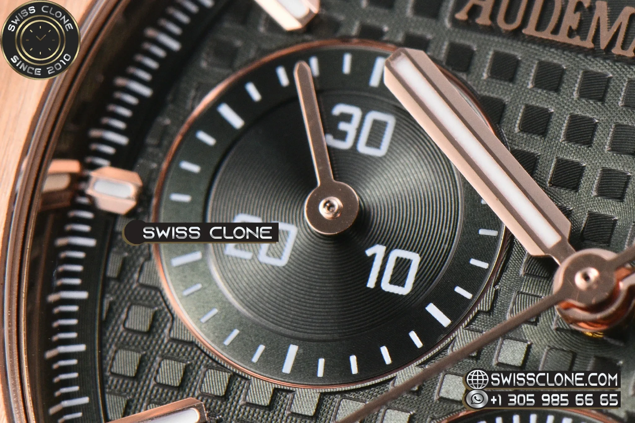 Audemars Piguet Royal Oak Chronograph 26240 41mm Green Checkered Dial Green Subdial Black Rubber SH4401 1:1 Super Clone - Caseback & Cloned Calibre Movement