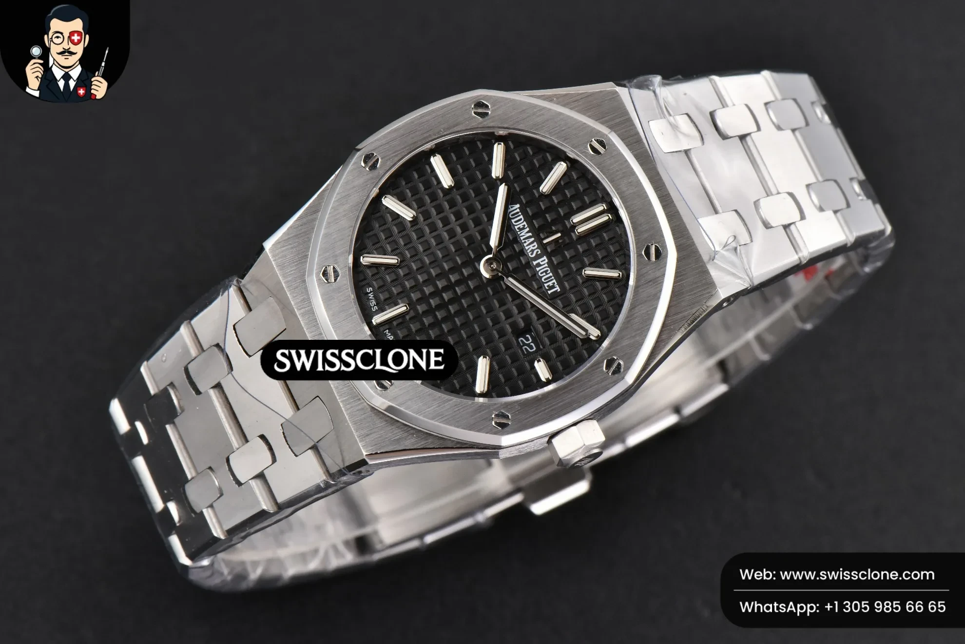 Audemars Piguet Royal Oak Ladies 33mm 8F Black Dial Quartz 1:1 Super Clone - Bezel & Case Profile