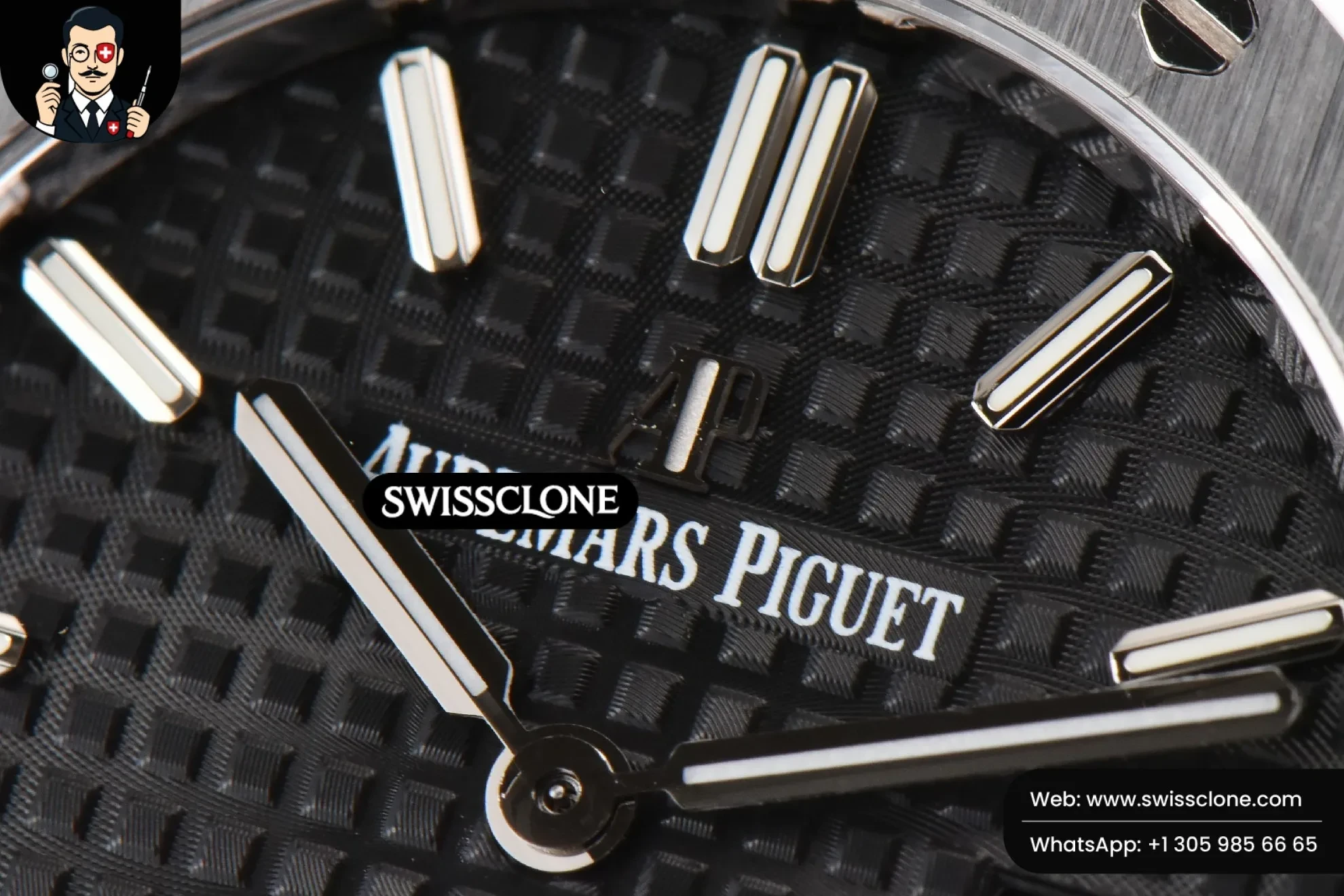 Audemars Piguet Royal Oak Ladies 33mm 8F Black Dial Quartz 1:1 Super Clone - Caseback & Cloned Calibre Movement