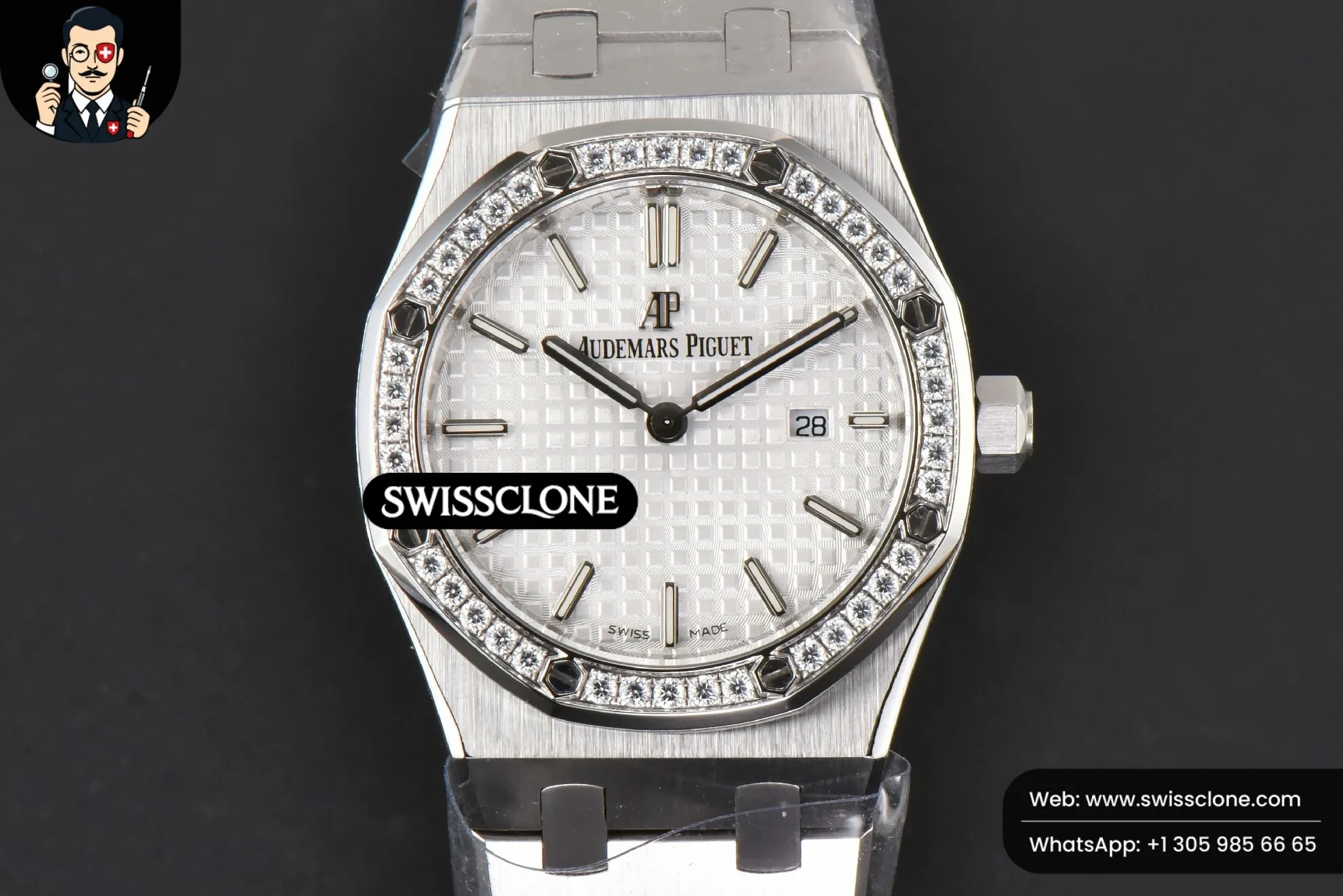Audemars Piguet Royal Oak Ladies 33mm 8F Diamond White Dial Quartz
