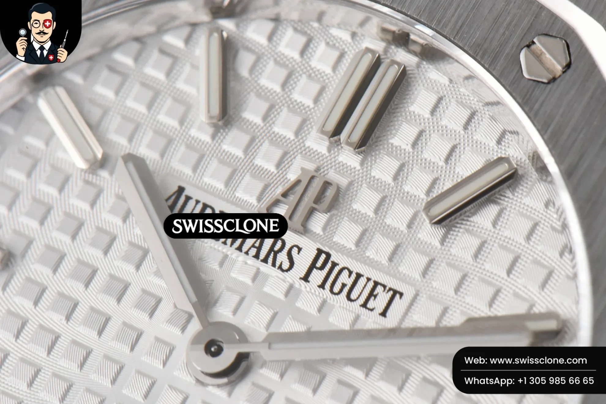 Audemars Piguet Royal Oak Ladies 33mm 8F White Dial Quartz 1:1 Super Clone - Caseback & Cloned Calibre Movement