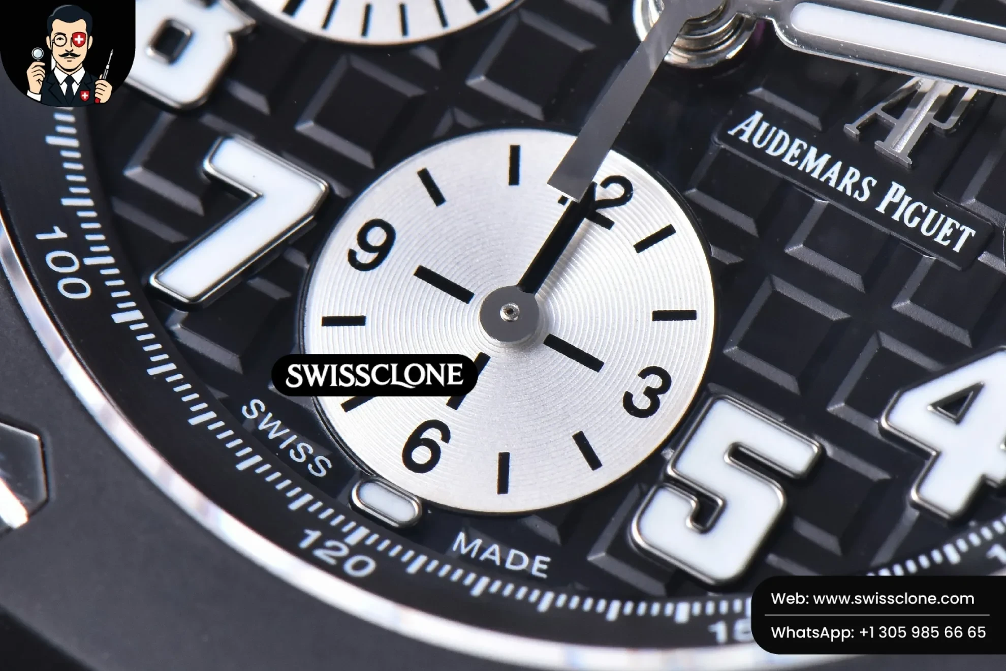 Audemars Piguet Royal Oak Offshore 25940SK 42mm JF Rubberclad Black/Silver Dial Rubber 1:1 Super Clone - Lateral Case Thickness Profile