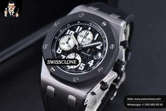 Audemars Piguet Royal Oak Offshore 25940SK 42mm JF Rubberclad Black/Silver Dial Rubber 1:1 Super Clone - Bezel & Case Profile