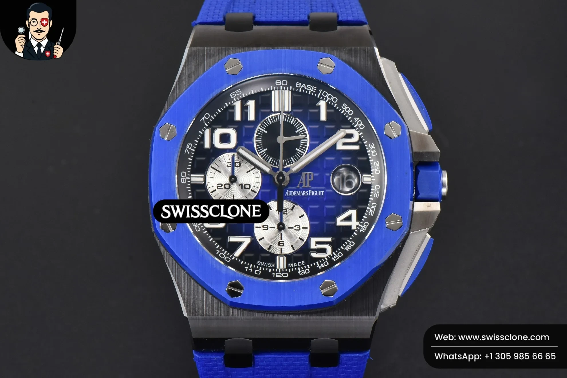 Audemars Piguet Royal Oak Offshore 26405 44mm RSF Ceramic Blue Dial Silver Subdial Blue Rubber