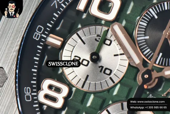 Audemars Piguet Royal Oak Offshore 26405 44mm RSF Green Dial Silver Subdial Green Rubber 1:1 Super Clone - Caseback & Cloned Calibre Movement