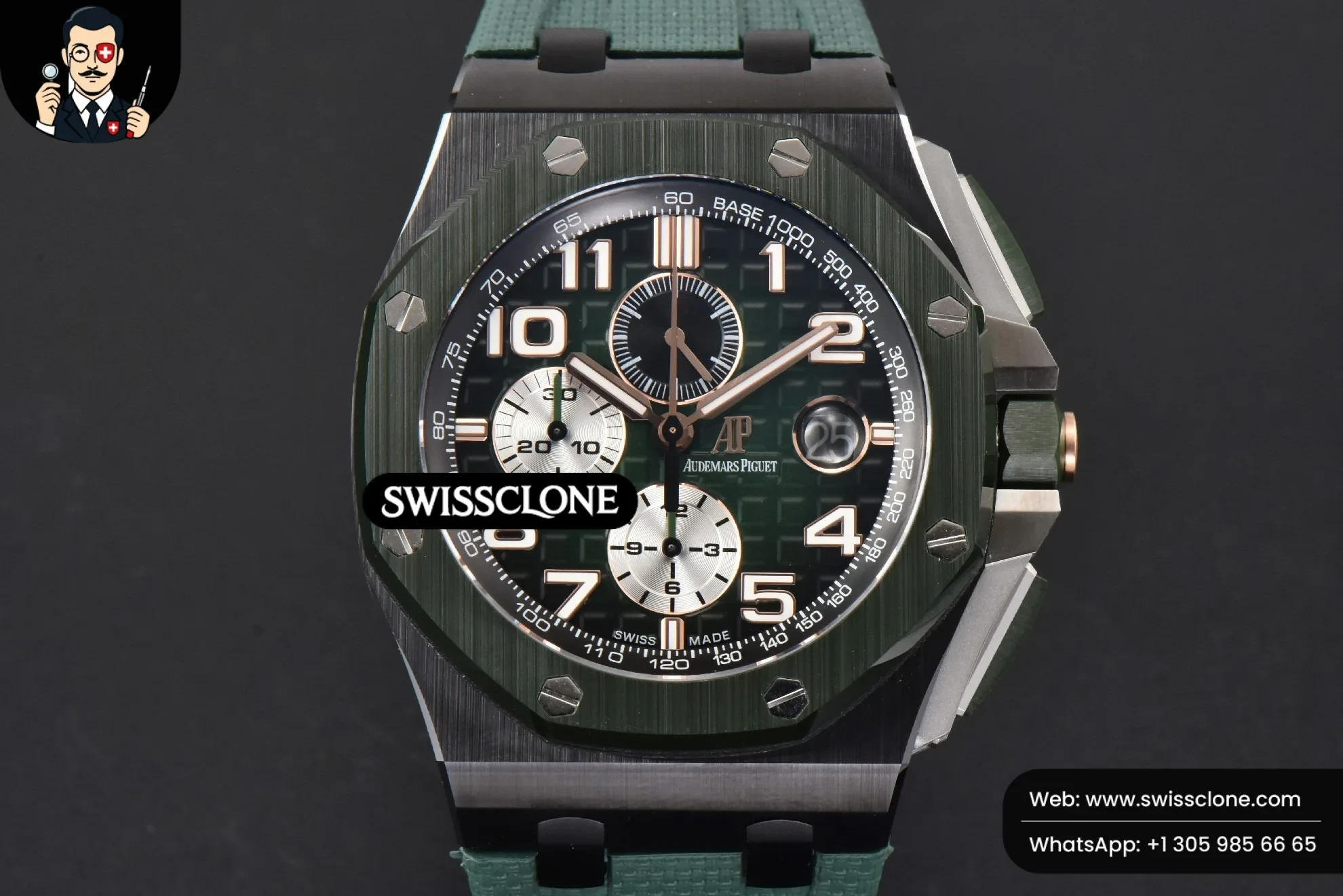 Audemars Piguet Royal Oak Offshore 26405 44mm RSF Green Dial Silver Subdial Green Rubber
