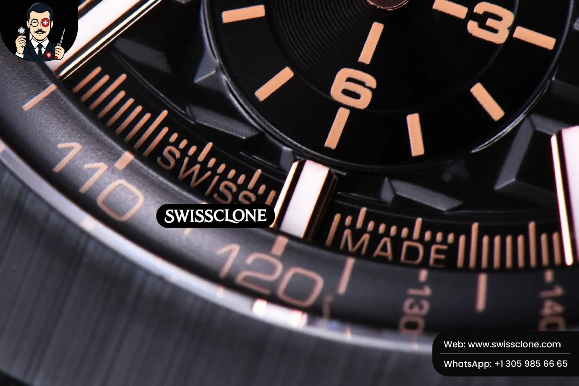 Audemars Piguet Royal Oak Offshore 26405CE 44mm JF Black Dial Marker Black Rubber 1:1 Super Clone - Lateral Case Thickness Profile