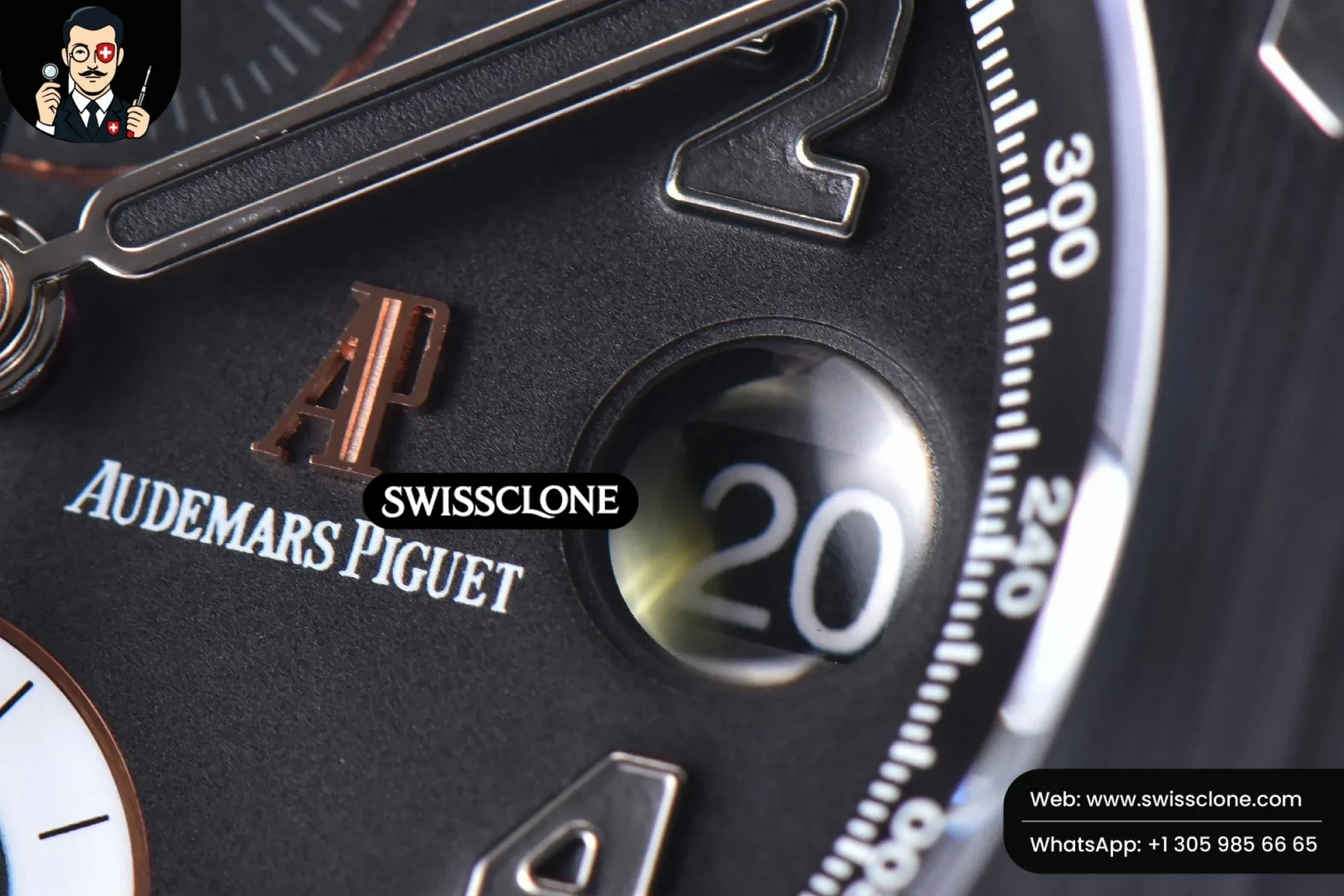 Audemars Piguet Royal Oak Offshore 2640IRO JF 44mm Black/Silver Dial Rubber 1:1 Super Clone - Lateral Case Thickness Profile