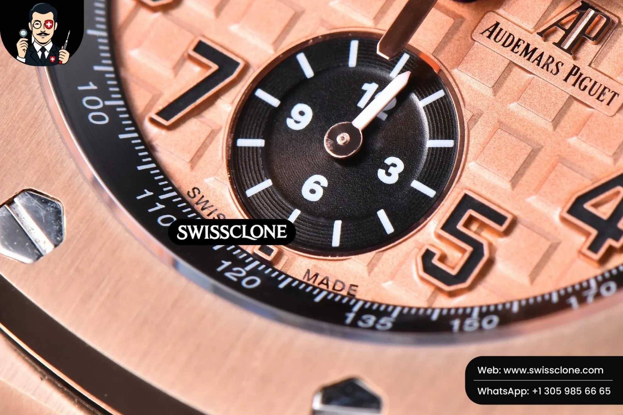 Audemars Piguet Royal Oak Offshore 26470OR JF 44mm Dial Black Subdial Black Leather 1:1 Super Clone - Caseback & Cloned Calibre Movement