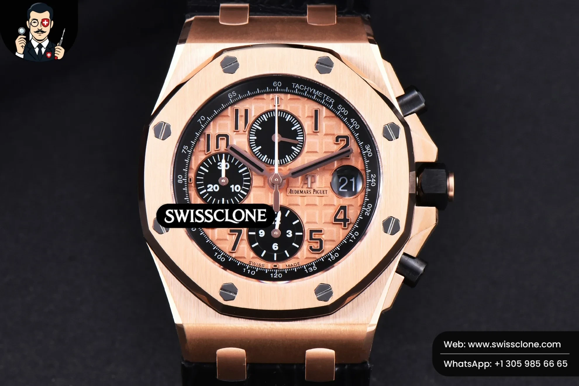 Audemars Piguet Royal Oak Offshore 26470OR JF 44mm Dial Black Subdial Black Leather