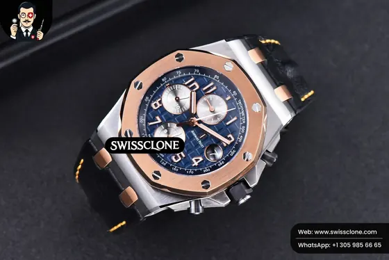 Audemars Piguet Royal Oak Offshore 26471SR JF 44mm Blue Dial Black Leather 1:1 Super Clone - Bezel & Case Profile
