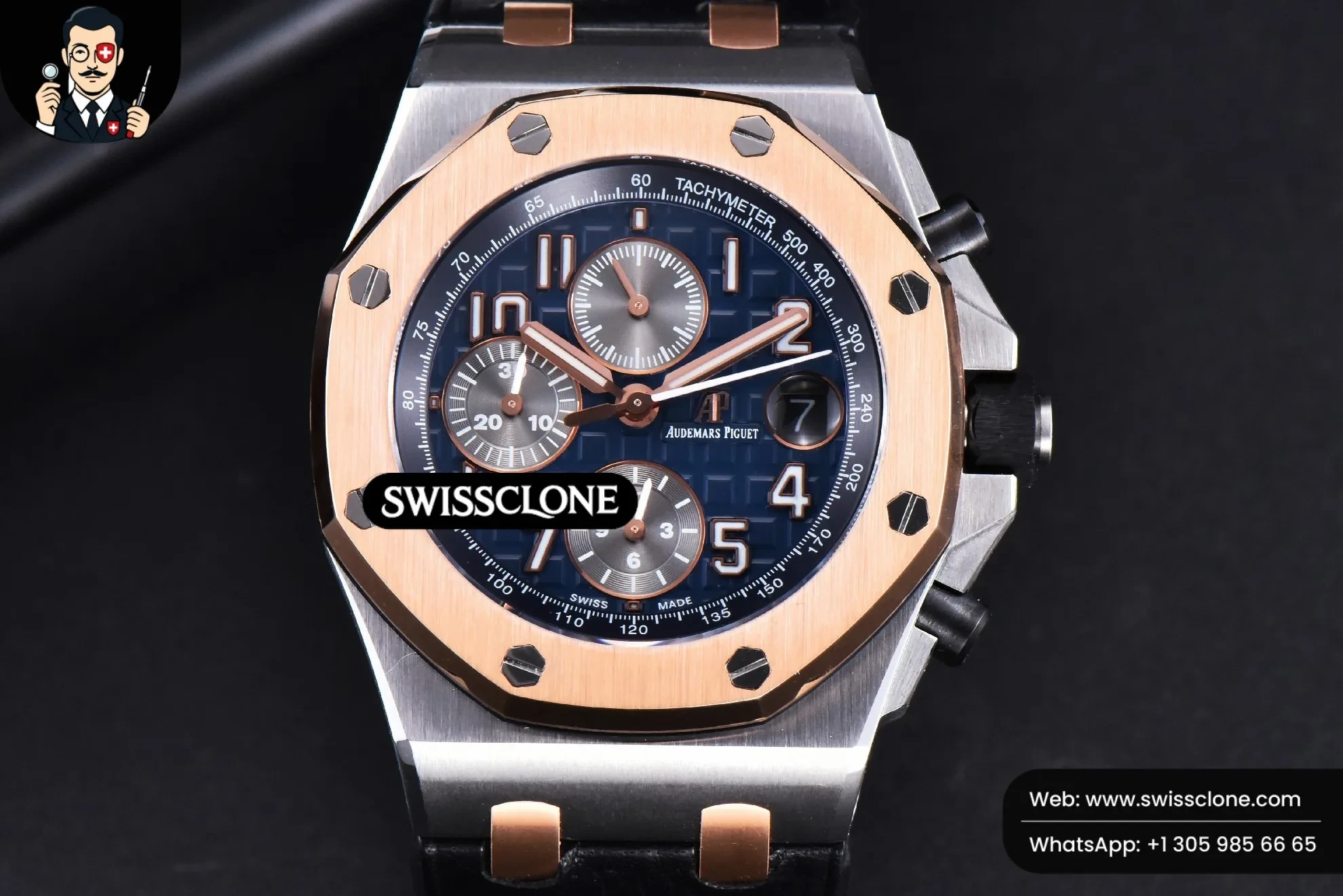 Audemars Piguet Royal Oak Offshore 26471SR JF 44mm Blue Dial Black Leather