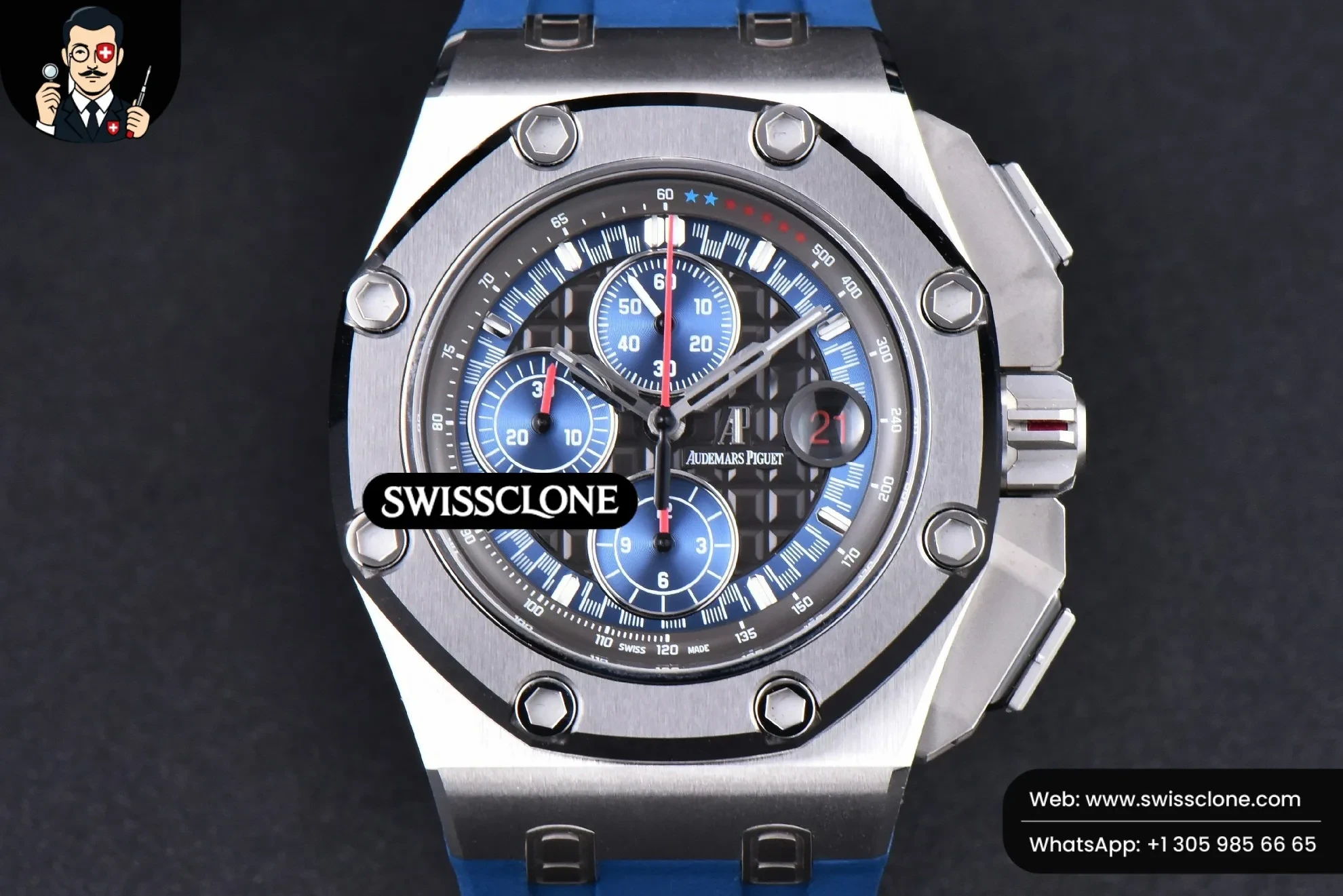 Audemars Piguet Royal Oak Offshore 26568PM JF 44mm Blue Dial Blue Rubber