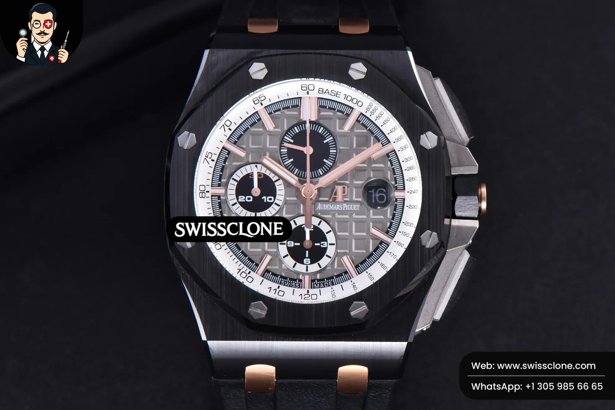 Audemars Piguet Royal Oak Offshore 44mm Black Ceramic Germany JF Gray Dial Rubber