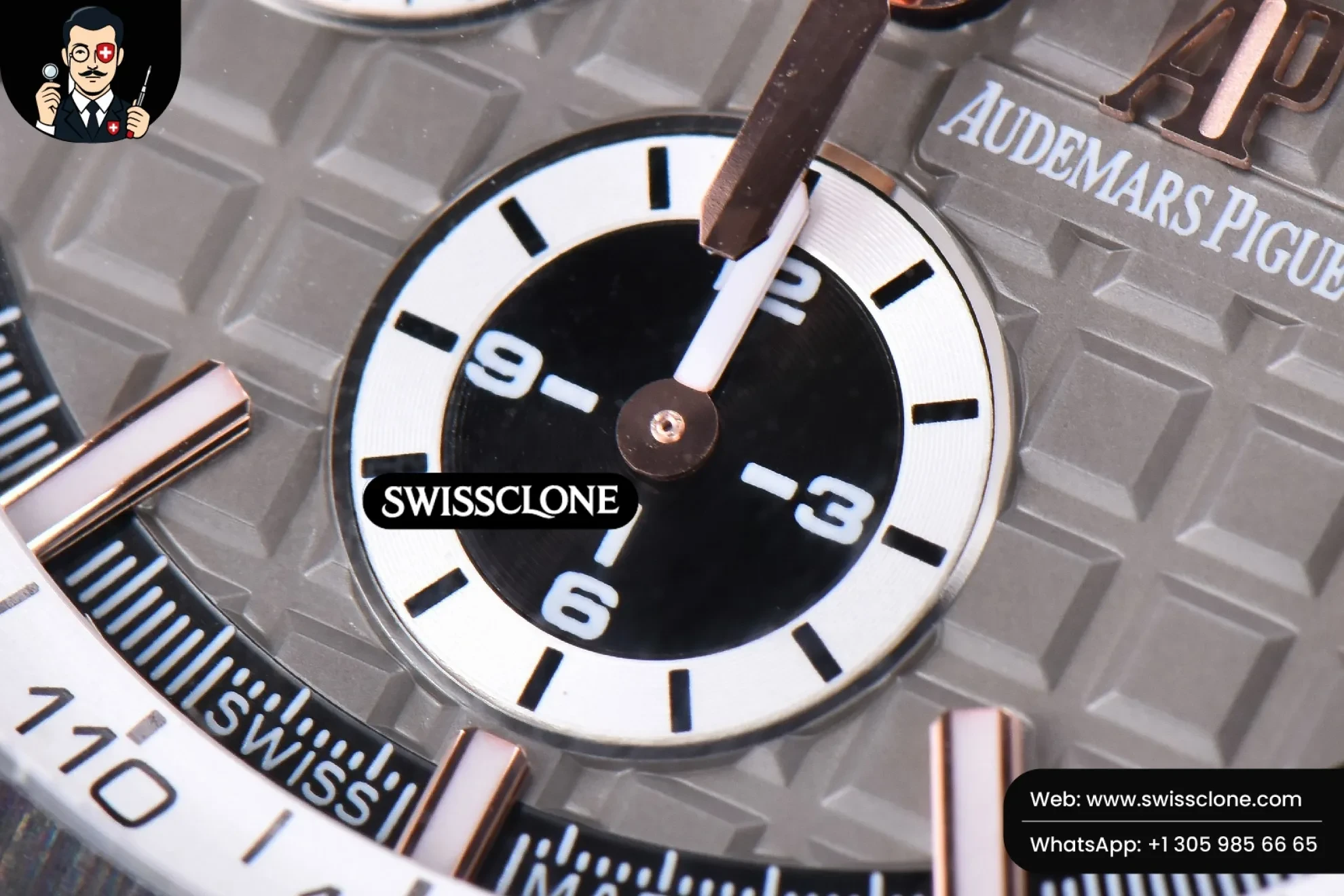 Audemars Piguet Royal Oak Offshore 44mm Cermet Bezel Michael Schumacher JF Gray/White Dial 1:1 Super Clone - Lateral Case Thickness Profile