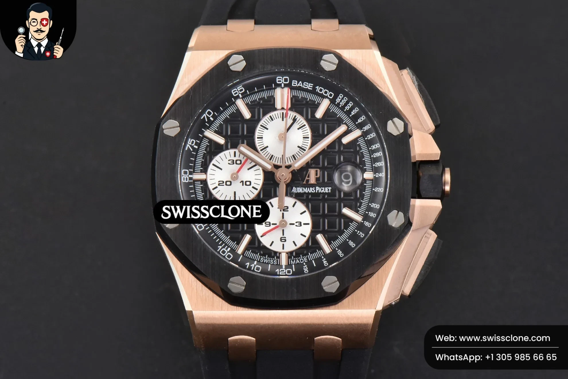 Audemars Piguet Royal Oak Offshore 44mm RSF Black Checkered Dial White Subdial Rubber