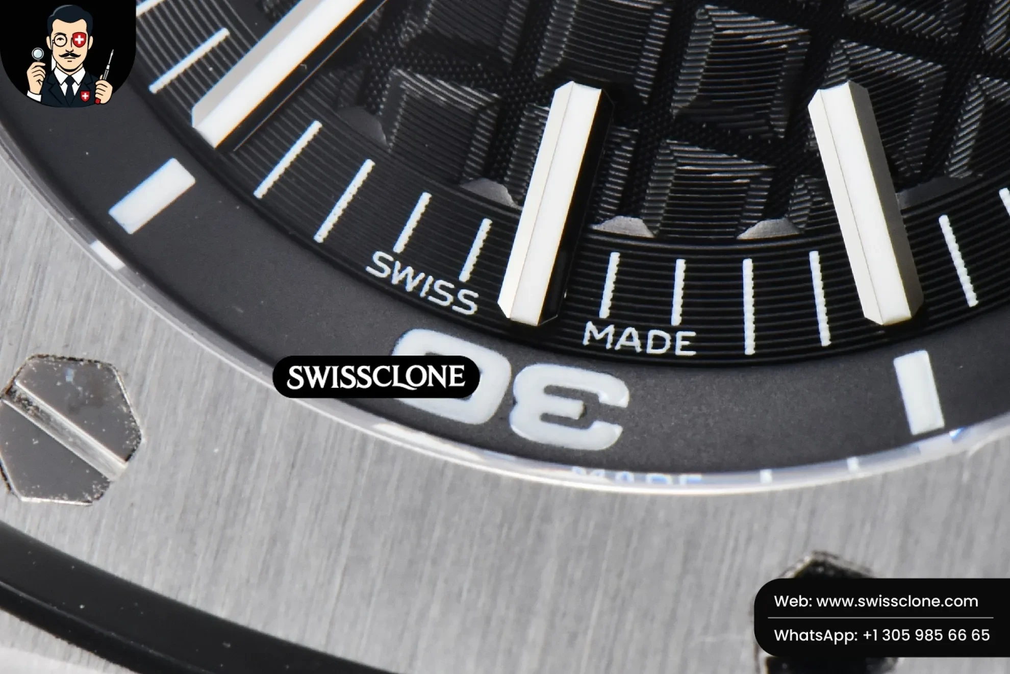 Audemars Piguet Royal Oak Offshore Diver 15703 42mm GF Black Dial Black Rubber 1:1 Super Clone - Lateral Case Thickness Profile