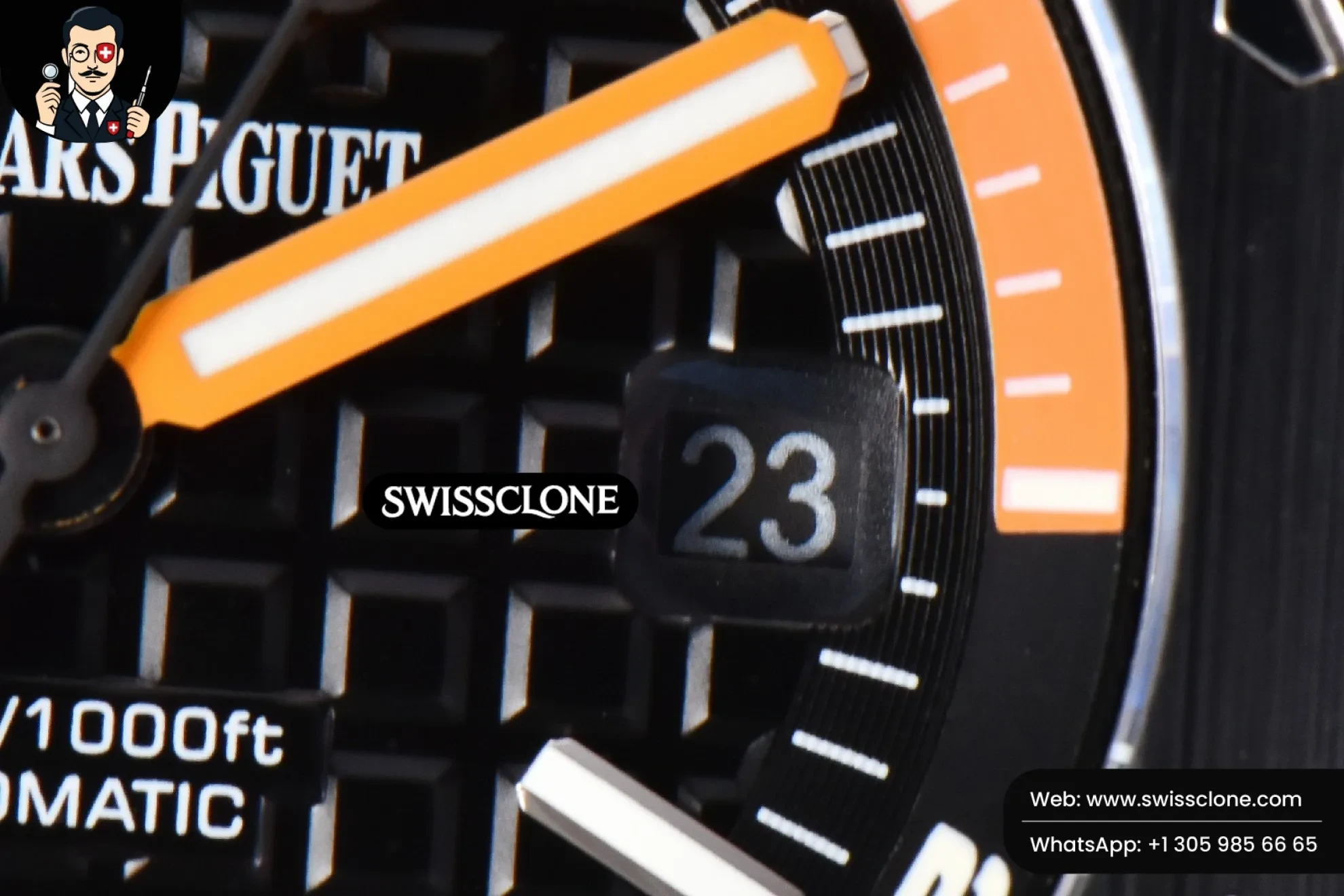 Audemars Piguet Royal Oak Offshore Diver 42mm IPF Black/Orange Dial Orange Rubber MY9015 1:1 Super Clone - Lateral Case Thickness Profile