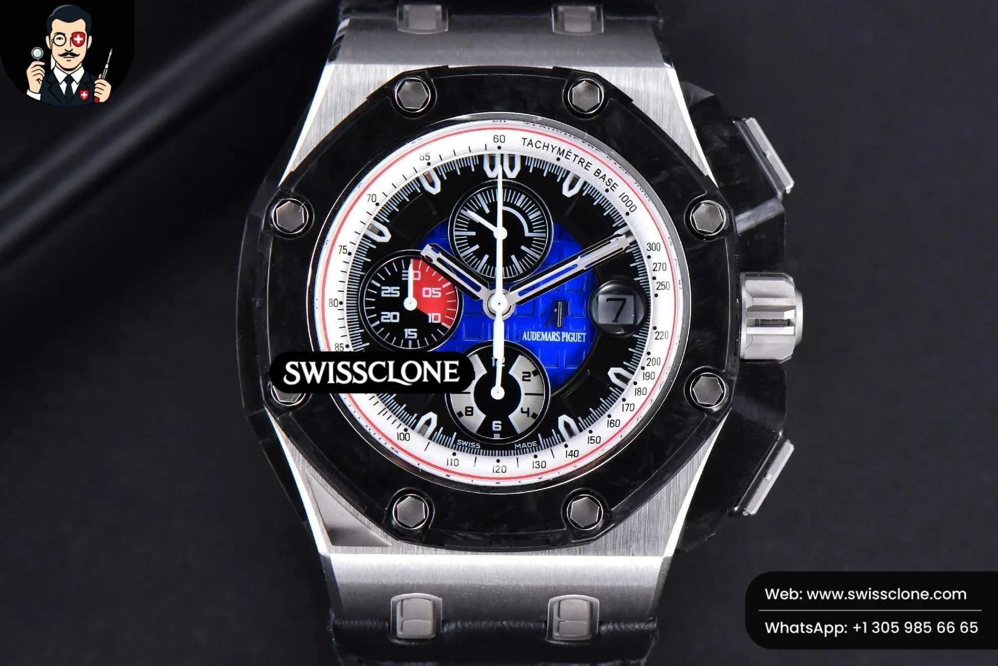 Audemars Piguet Royal Oak Offshore Grand Prix 44mm JF Real Forge Carbon Parts Blue Dial Leather