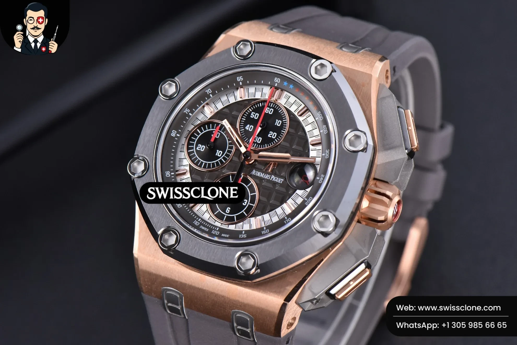 Audemars Piguet Royal Oak Offshore JF 44mm Ceramic Gray Michael Schumacher 1:1 Super Clone - Bezel & Case Profile